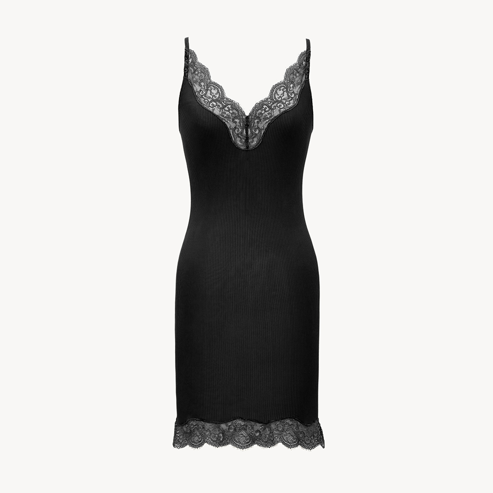 Saint Laurent Laced Slip Dress in Silk Jersey #388413