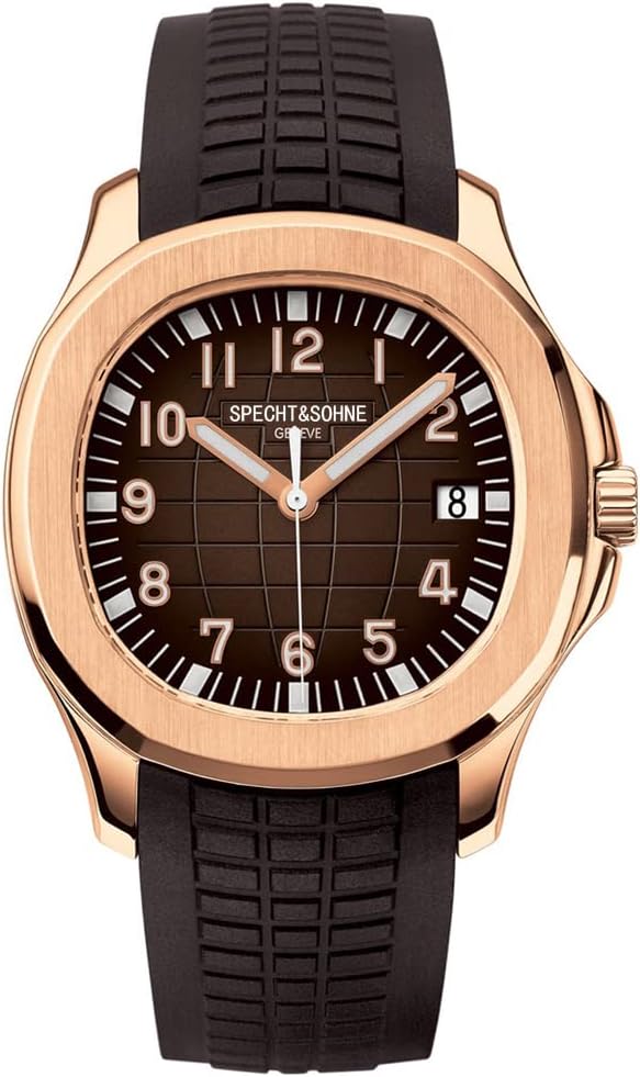 TACTO Specht&Sohne Automatic Watches for Men Rubber Strap Miyota 8215 Movt Classic Mechanical Sport Wristwatch Waterproof 42MM