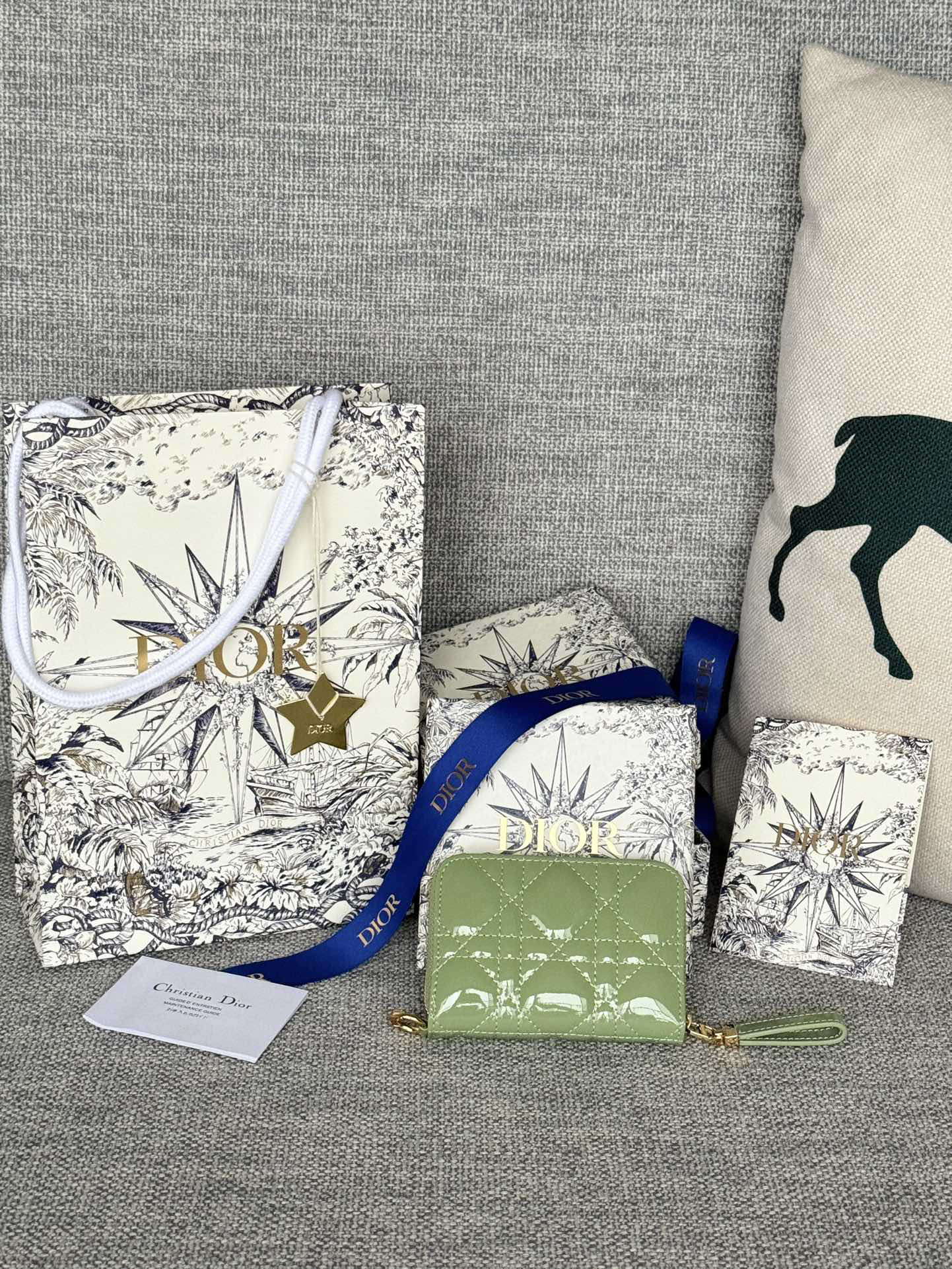 [TOP] Christian Dior Caro Card Holder 9x11cm - Green - 711 Luxury