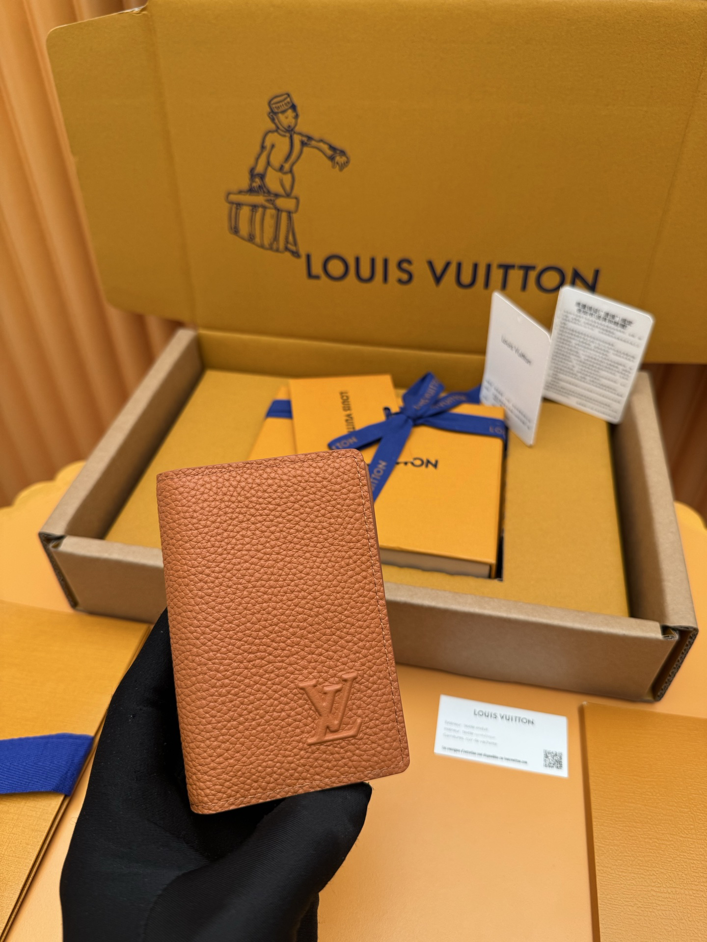 [TOP] Louis Vuitton LV Aerogram Wallet Cowhide 7.5x11.1x1cm - Brown - 711 Luxury