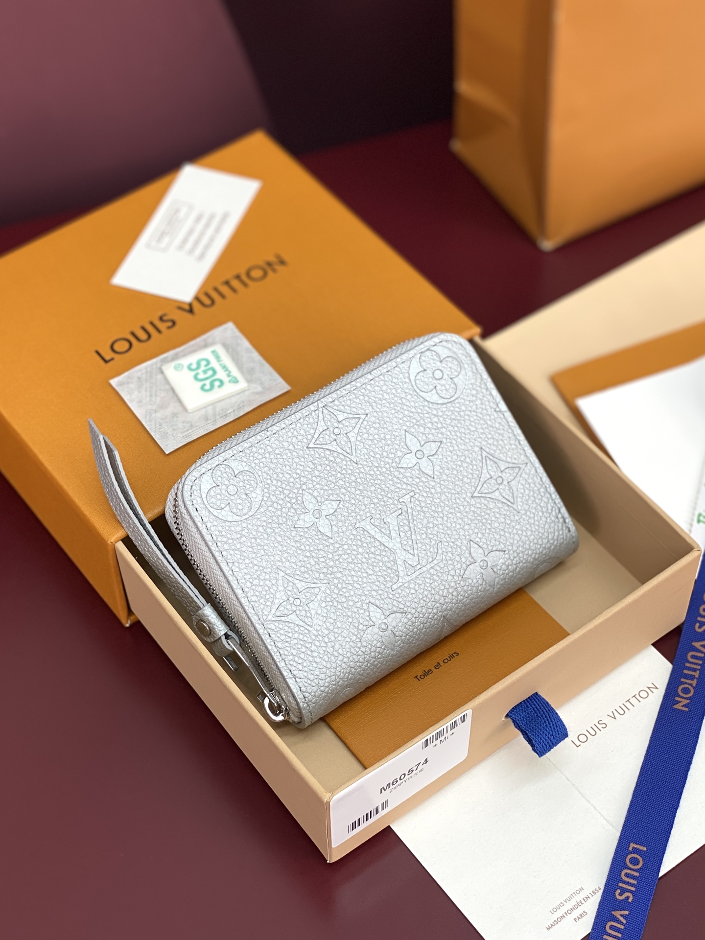 [TOP] Louis Vuitton LV Zippered Coin Purse 11x8x1cm - Pearl Silver