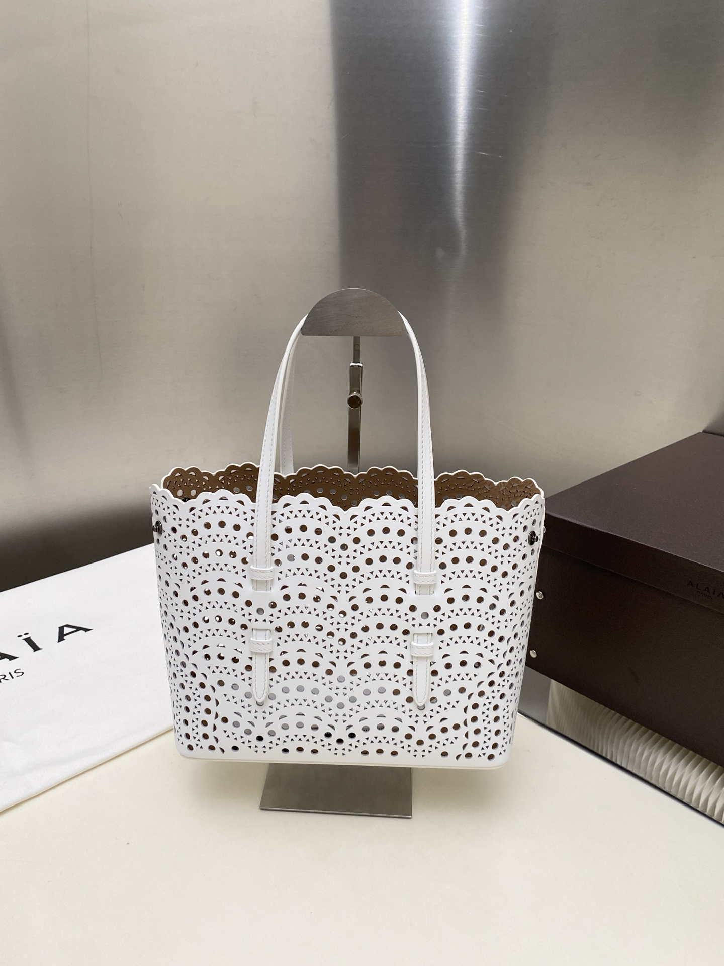 [TOP] ALAIA LE MINA 25 Bag 25*20*12 cm - White - 711 Luxury