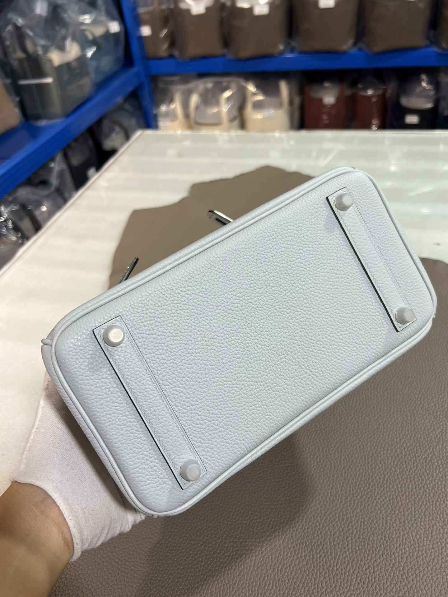 [TOP] HERMES Birkin Togo 25cm - Bleu Pale & SHW