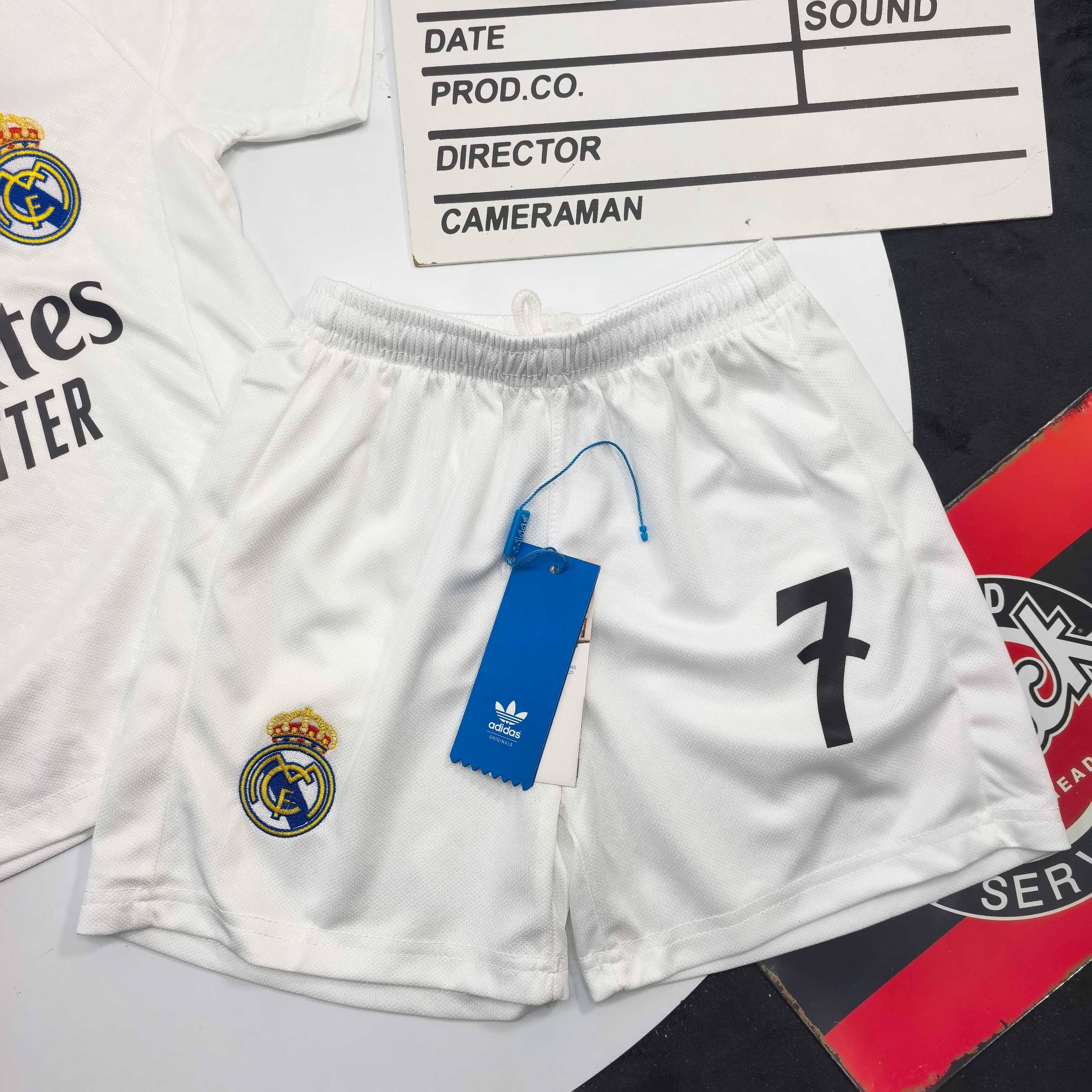 Adidas Kids Real Madrid Home Football Kit For Boys Girls VINI JR No.7 Jersey & Shorts Full Original Tags Sizes 90-170