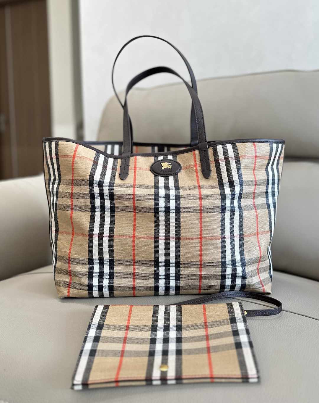 [TOP] BURBERRY Tote Bag 38x16.5x28cm - Khaki - 711 Luxury