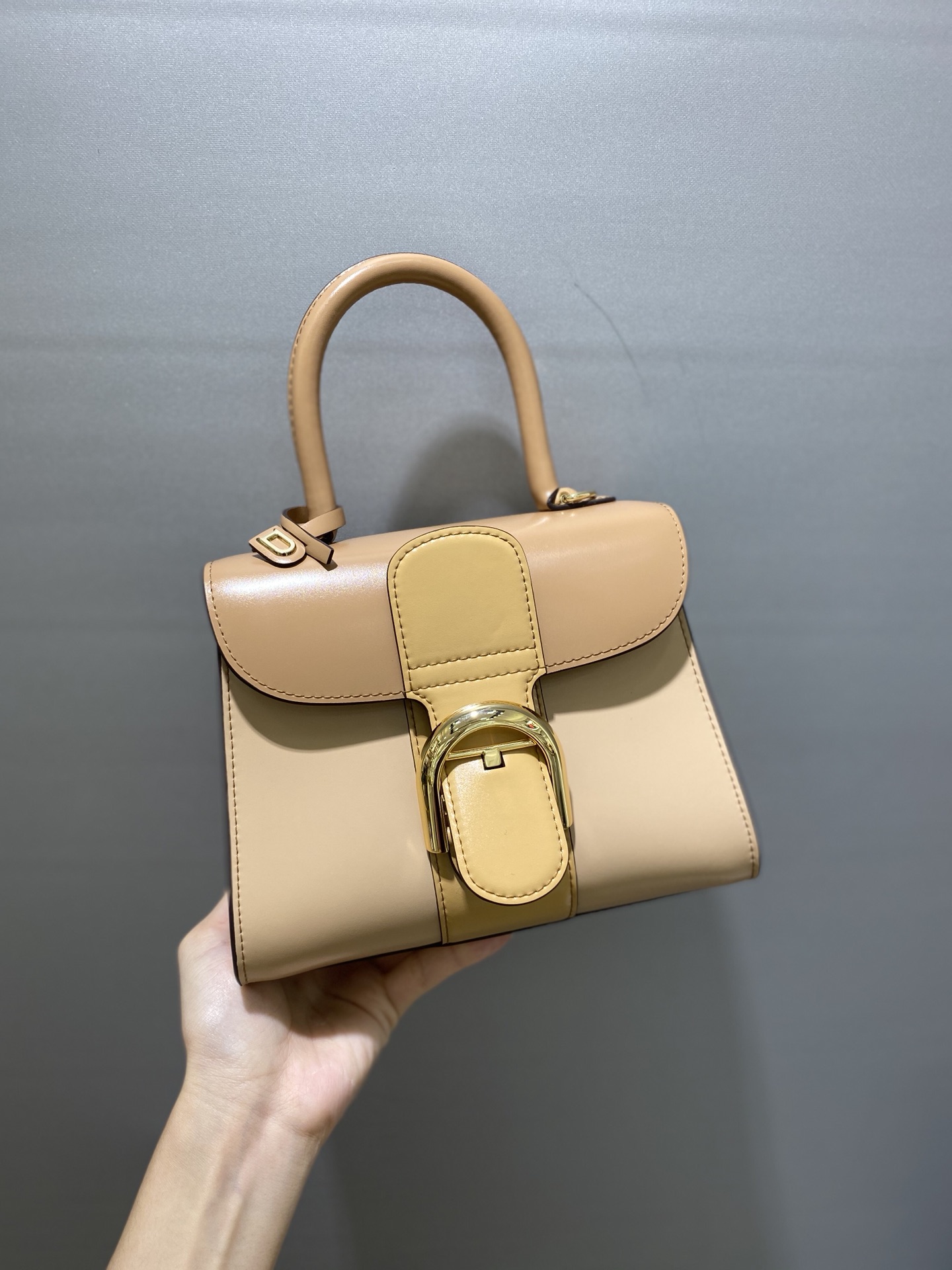 [TOP] Delvaux Brillant Bag Box Leather 20cm - Khaki - 711 Luxury