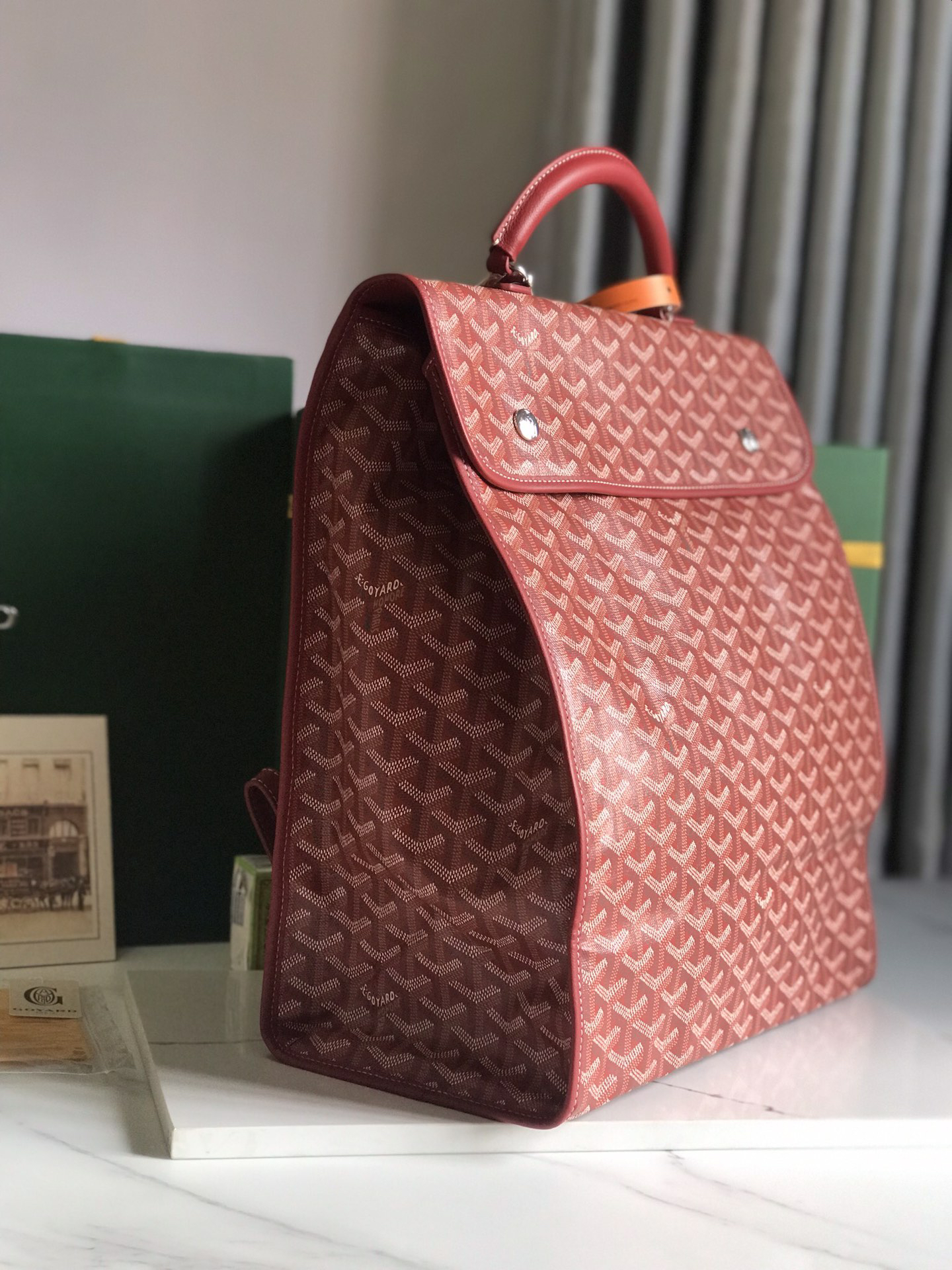 [TOP] Goyard Saint Léger Backpack 37x15x34cm - Red - 711 Luxury