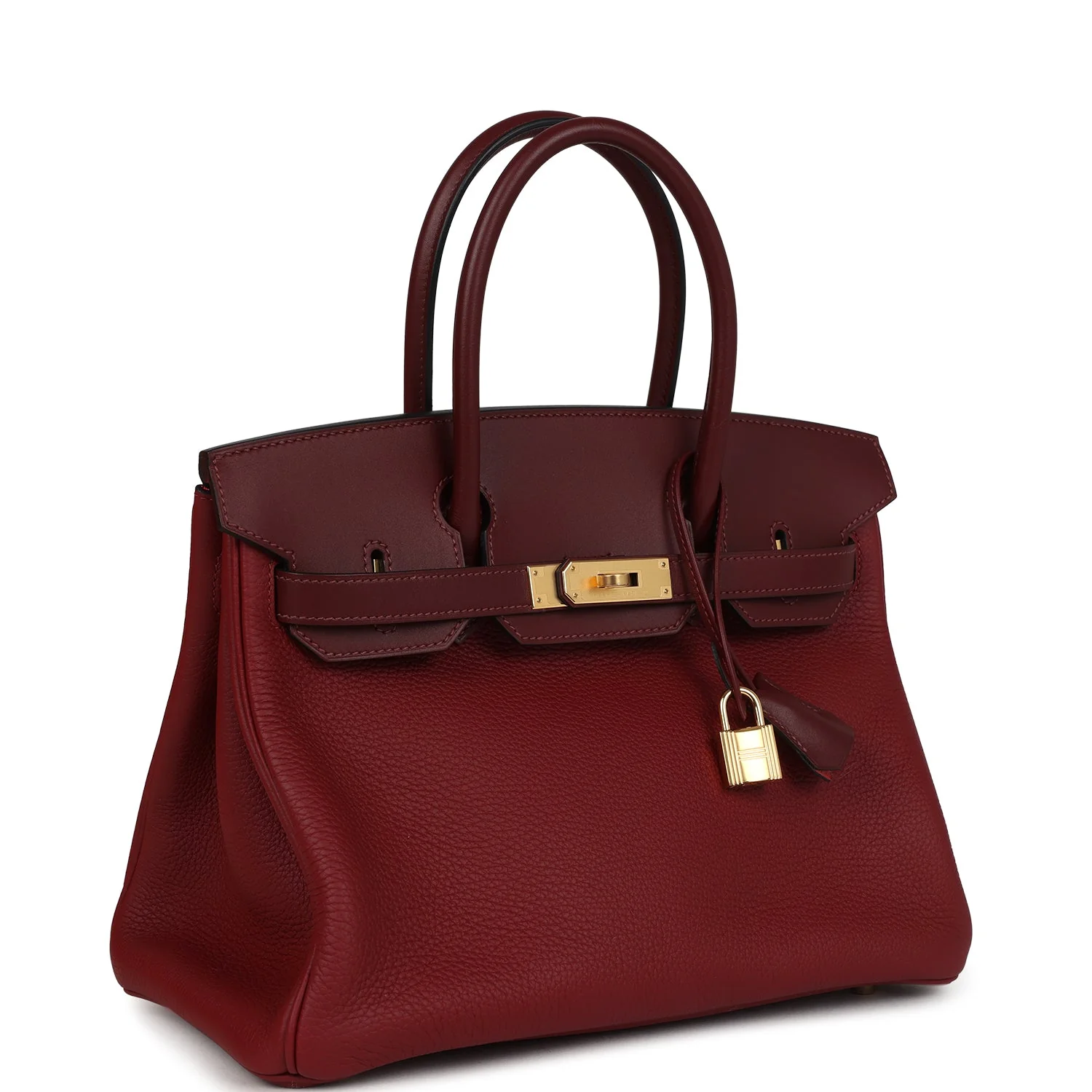 Hermes BirkinRouge H Verso Sombrero and Clemence Touch Gold Hardware