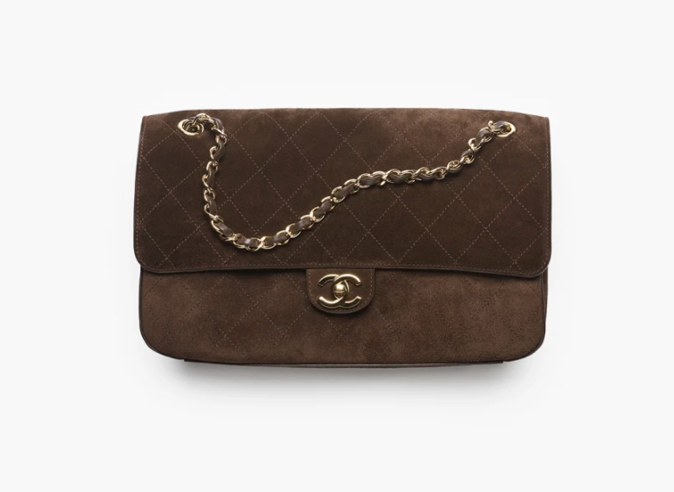 [TOP] CHANEL Maxi Flap Bag Suede Calfskin 19.5x32x10cm - Dark Brown - 711 Luxury