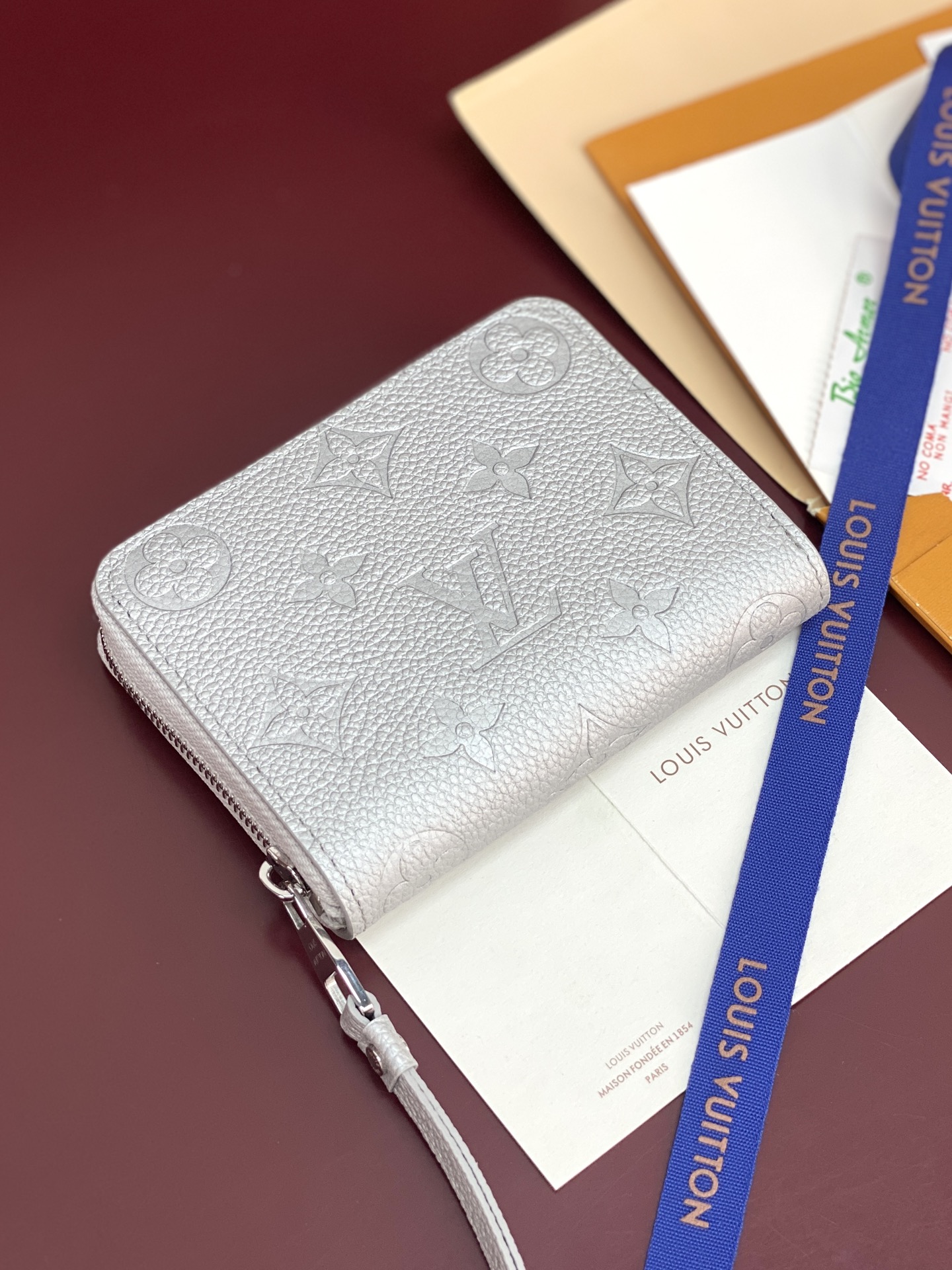 [TOP] Louis Vuitton LV Zippered Coin Purse 11x8x1cm - Pearl Silver