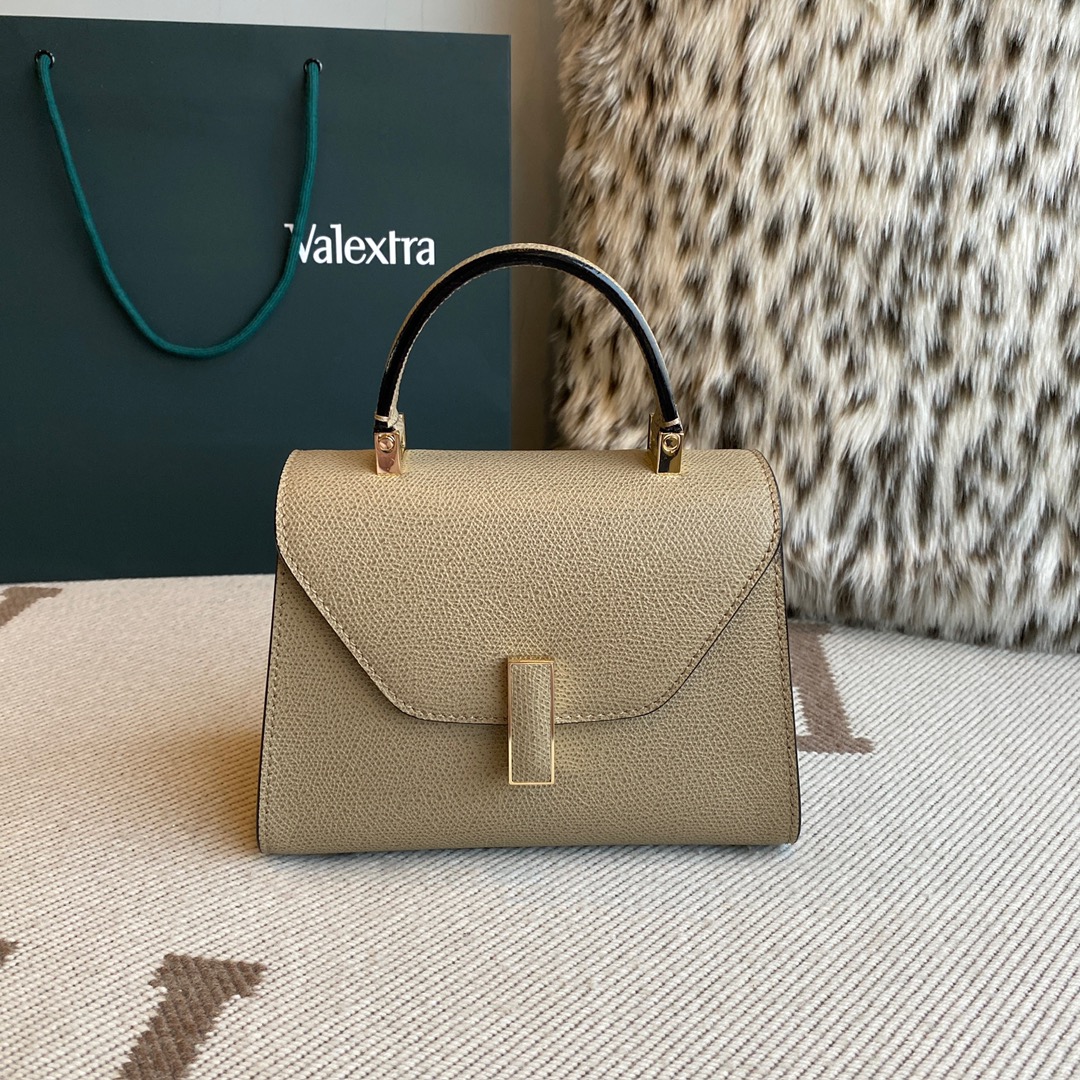 [TOP] VALEXTRA lside Bag 19.5x14x9.5cm - Elephant Gray - 711 Luxury