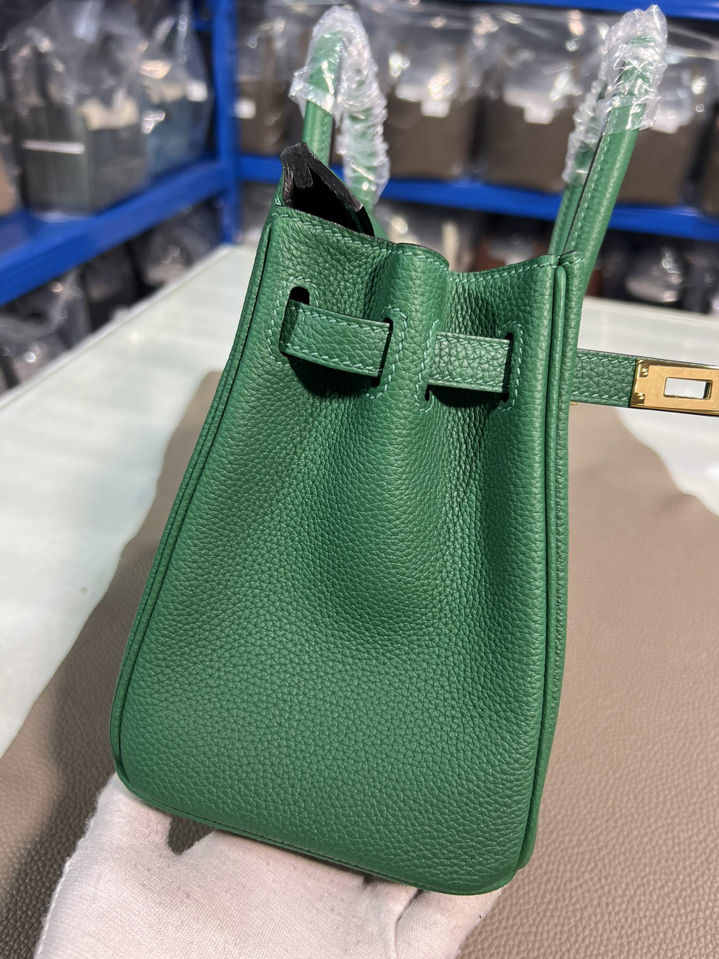 [TOP] HERMES Birkin Togo Leather 25cm - Vert Vertigo & GHW