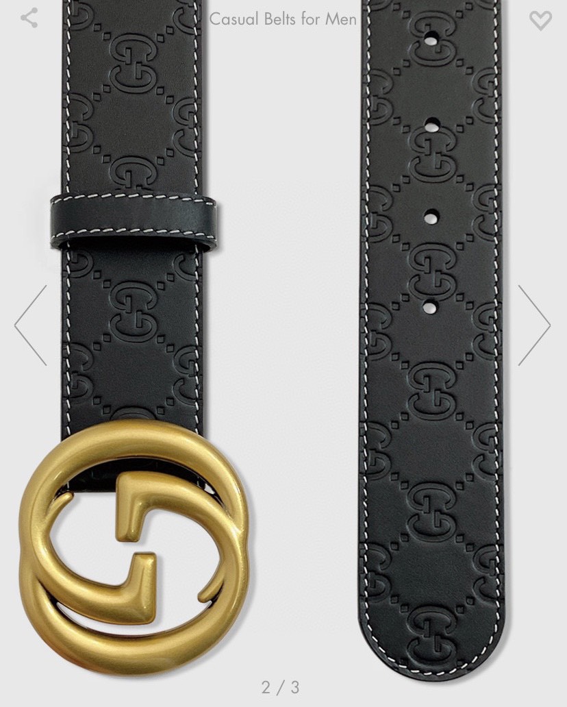 [TOP] GUCCI GG Belt Cowhide 3.8cm - Black - 711 Luxury