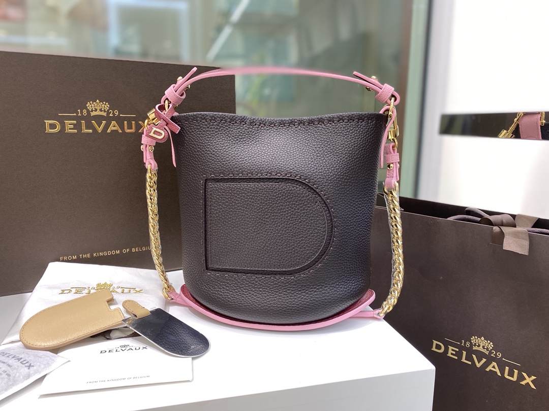 [TOP] Delvaux Bucket Bag Cowhide 20x10x20cm - Purple - 711 Luxury