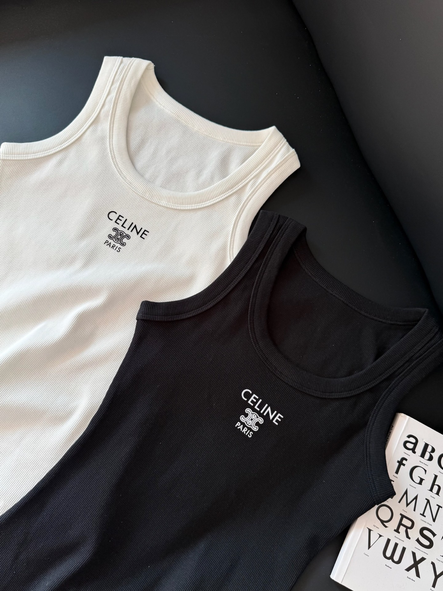 [TOP] CELINE U-neck Striped Vest - 2 Colors