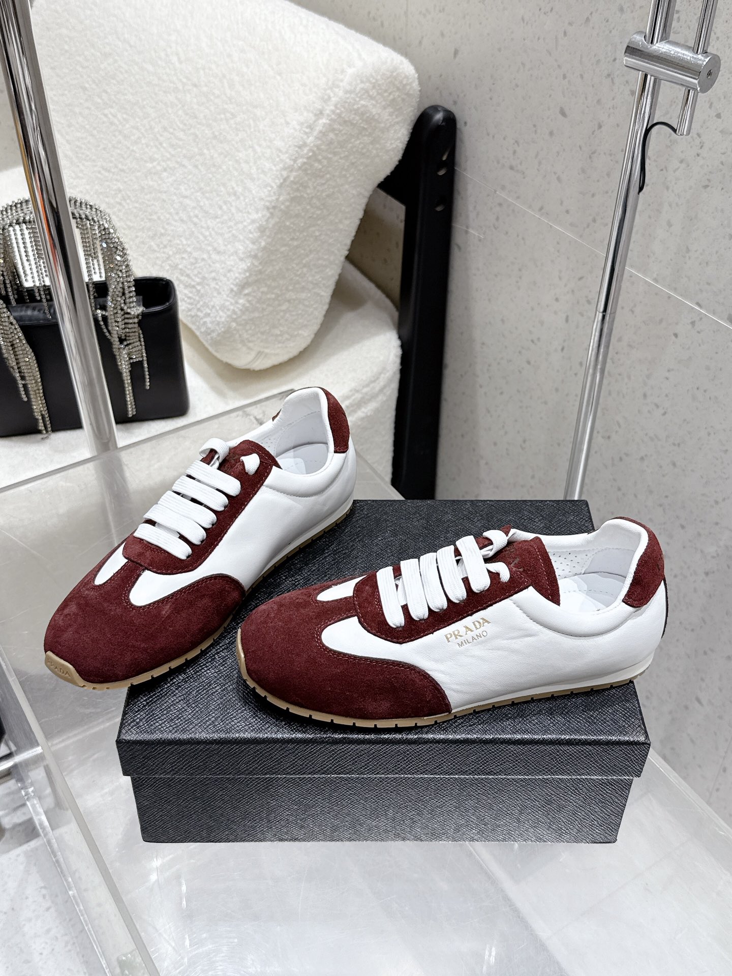 [TOP] PRADA Casual Shoes - Brown and White - 711 Luxury