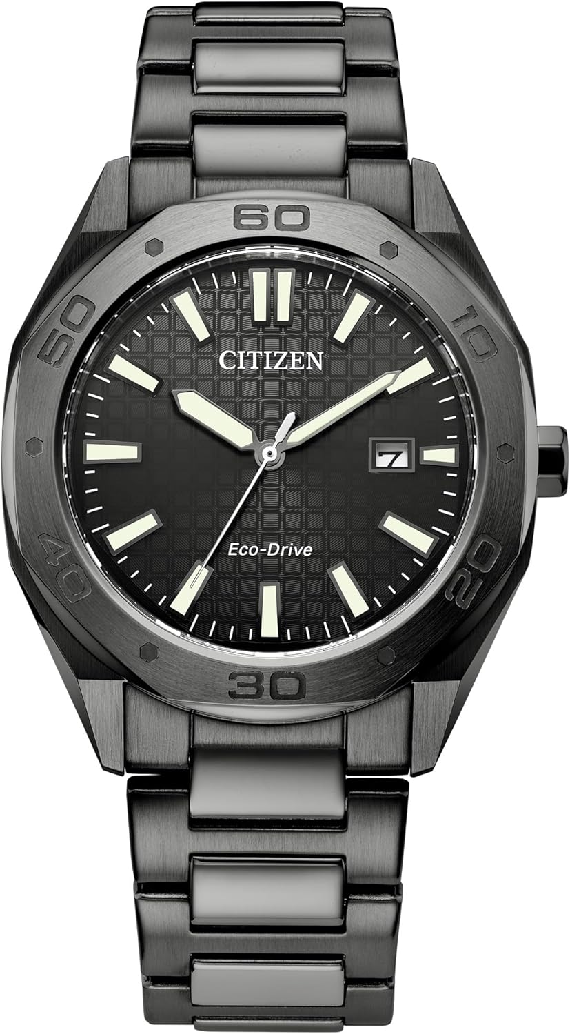 Citizen Men's Eco-Drive Sport Casual Odyn Watch, Stainless Steel Watch, 3 Hand, Date