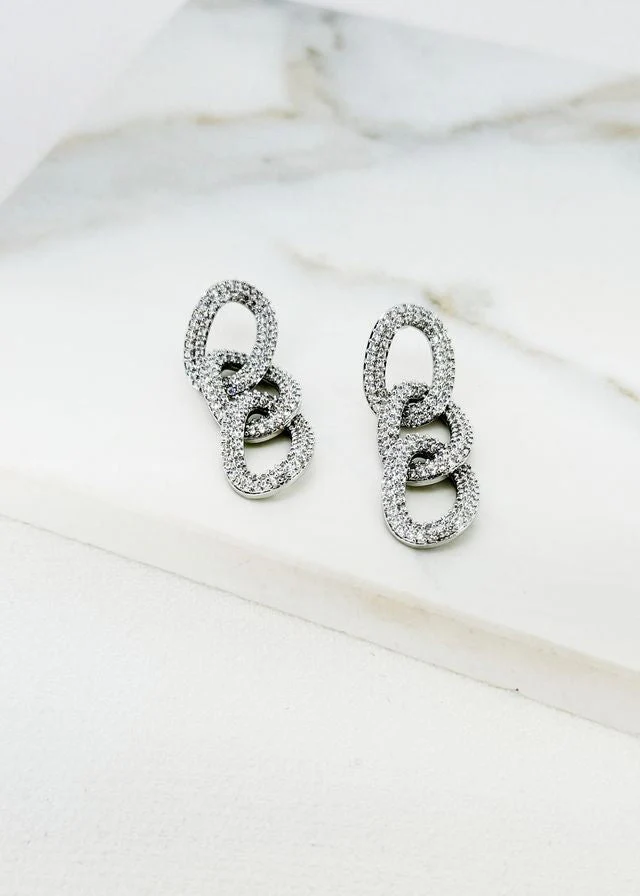 Triple Loop Diamante Earrings (2 Colours)