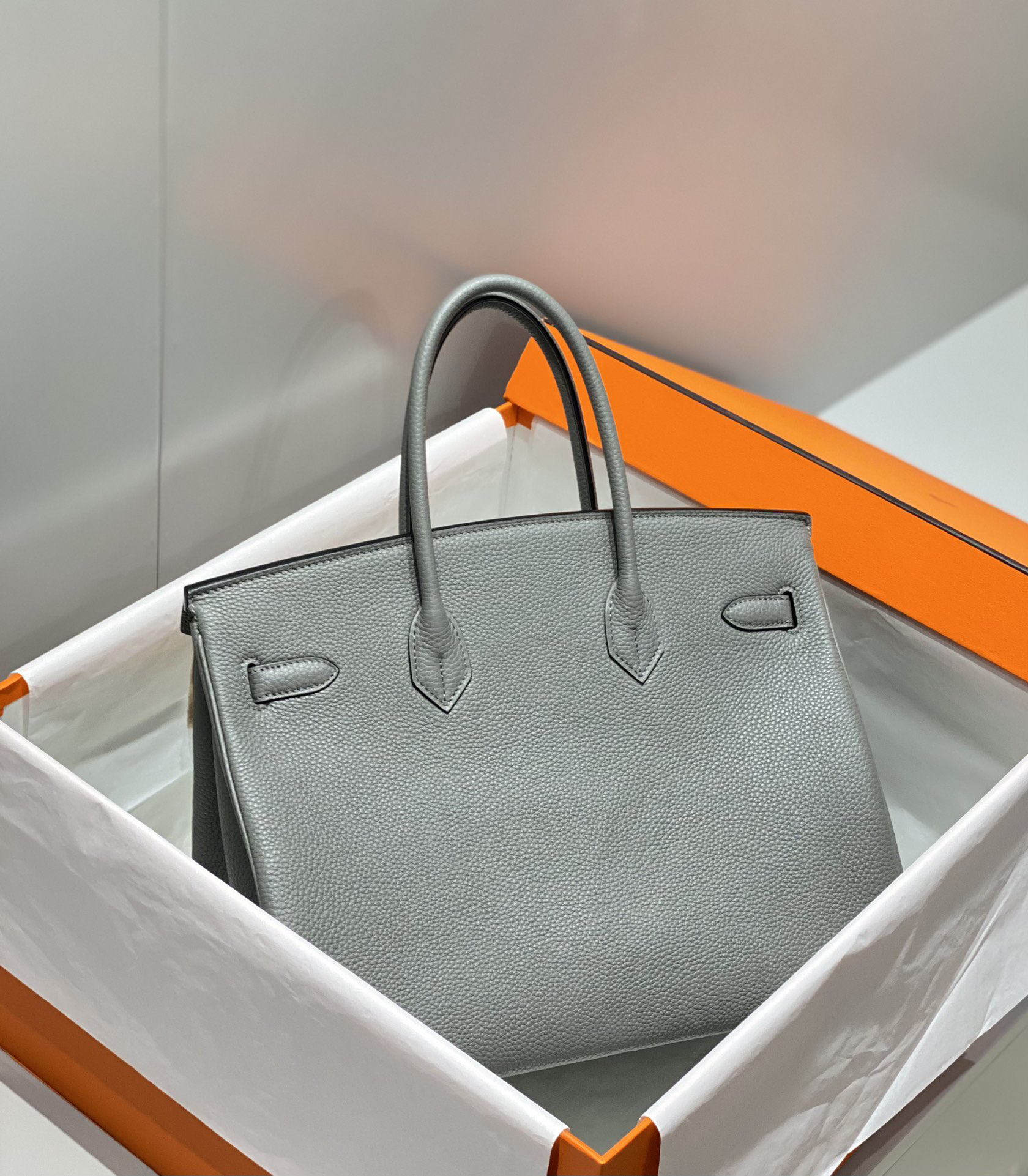 [TOP] HERMES Birkin Togo Leather 35cm - Gris Orage  & GHW