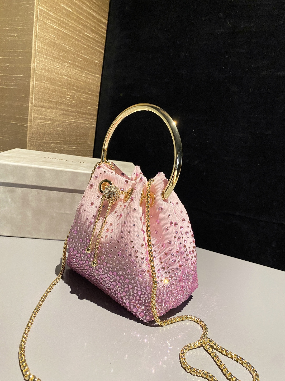 [TOP] JIMMY CHOO Bon Bon Bag 16x15x9.5cm - Pink - 711 Luxury