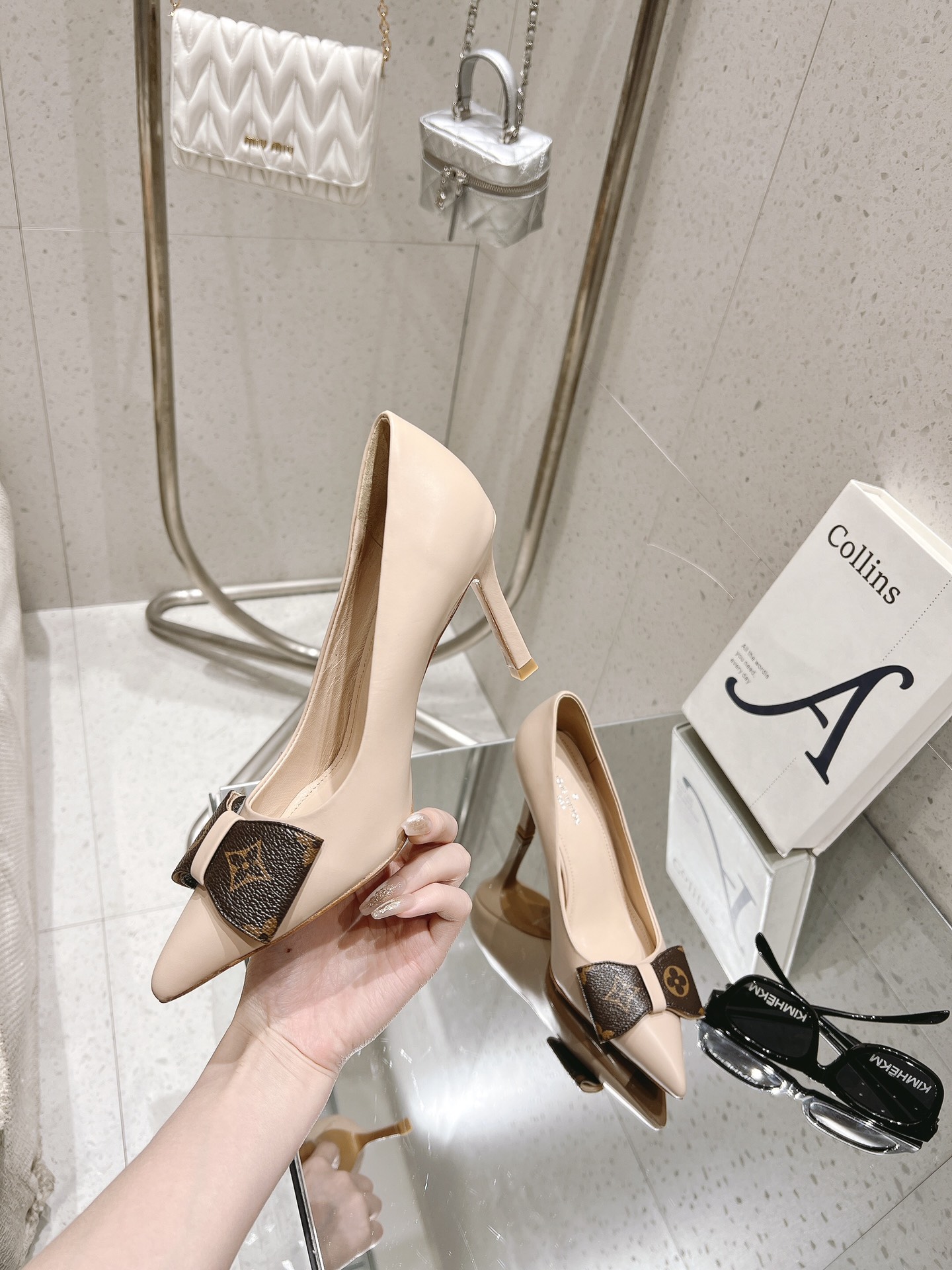 [TOP] Louis Vuitton LV High-heeled Shoes 8.5cm - Beige - 711 Luxury