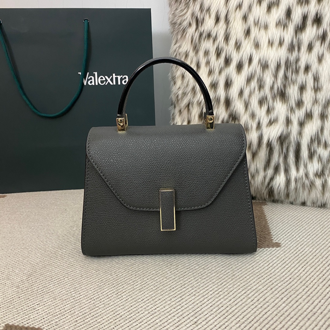 [TOP] VALEXTRA lside Bag 19.5x14x9.5cm - Steel Gray - 711 Luxury