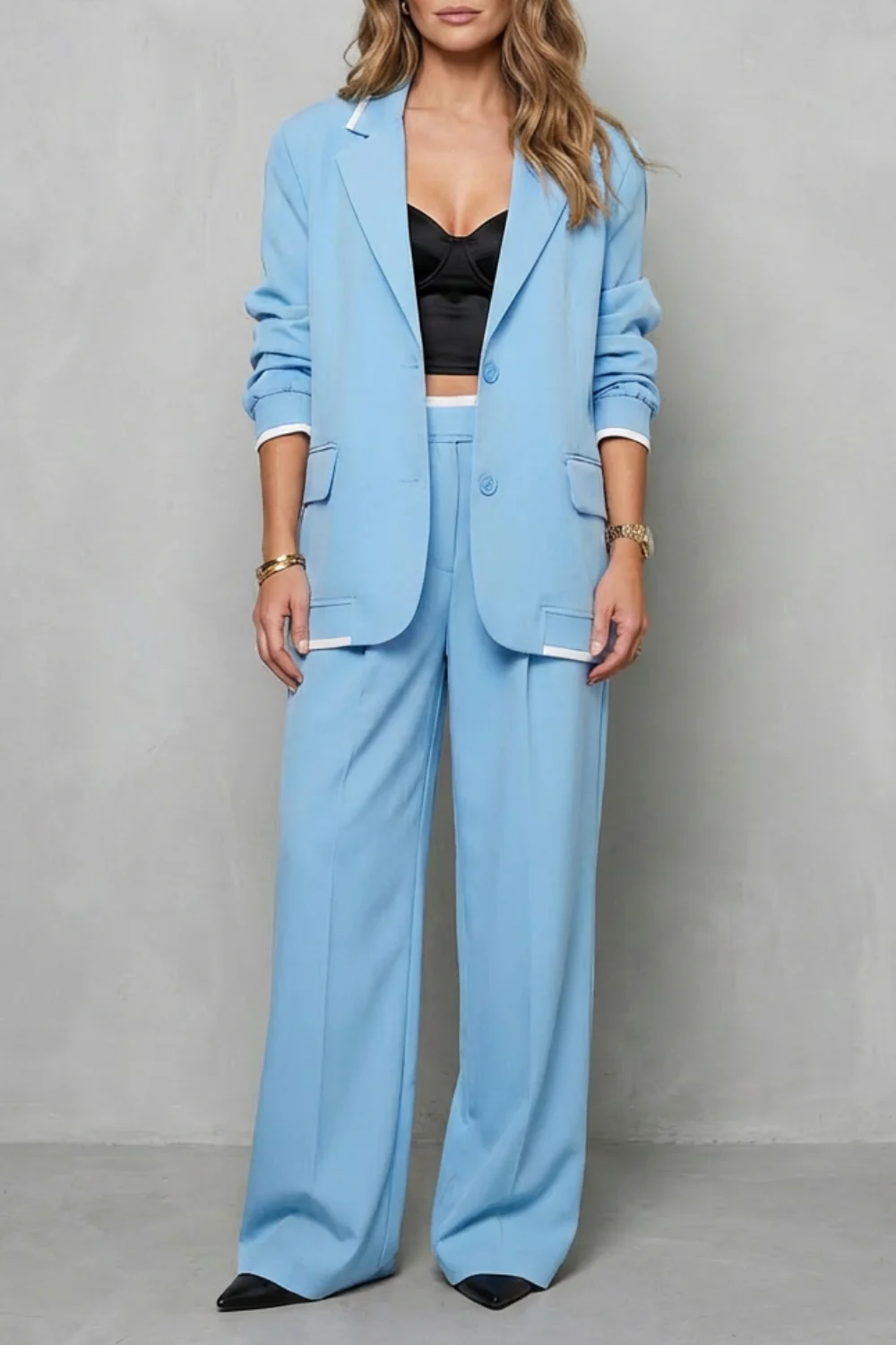 Talia – Elegant Wide-Leg Pantsuit Set – Two-Piece Power Look