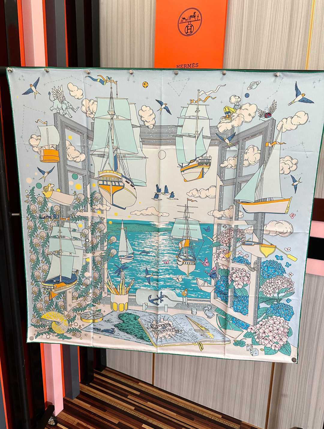 [TOP] HERMES Scarf 90x90cm - Blue - 711 Luxury