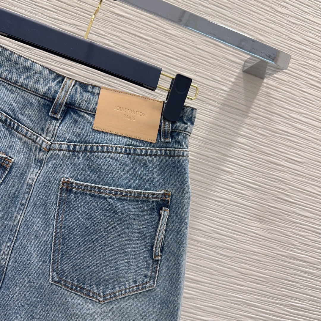 [TOP] Louis Vuitton LV Denim Skirt - Blue
