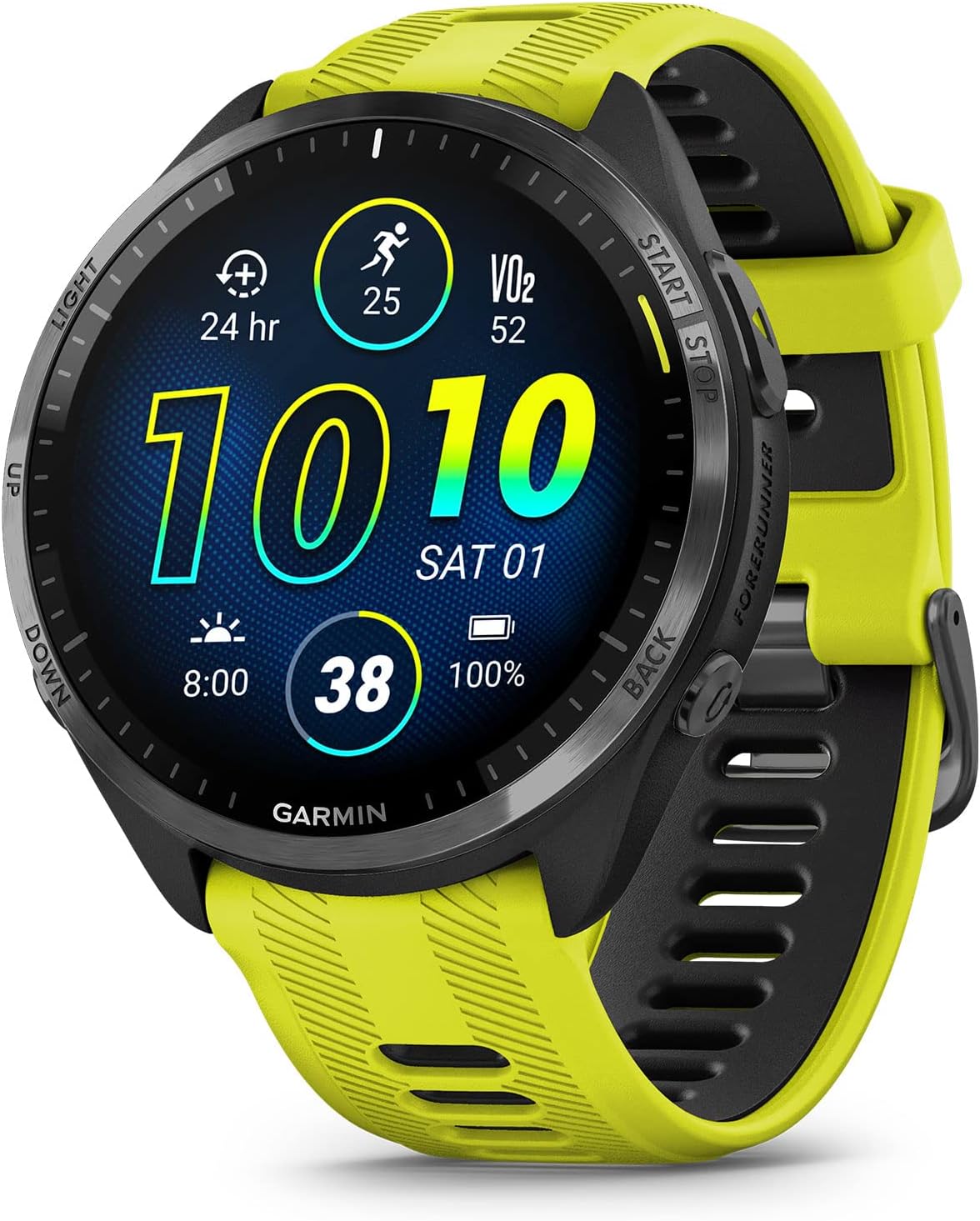Garmin Forerunner® 965 Running Smartwatch, Colorful AMOLED Display, Training Metrics and Recovery Insights, Black and Powder Gray, 010-02809-00
