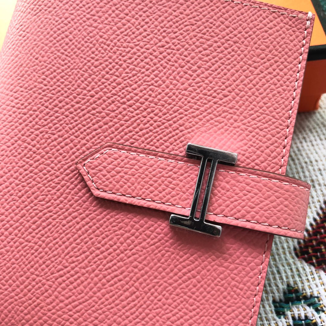 [TOP] HERMES Bearn Short Wallet Epsom 12cmx10cm - Milkshake Pink