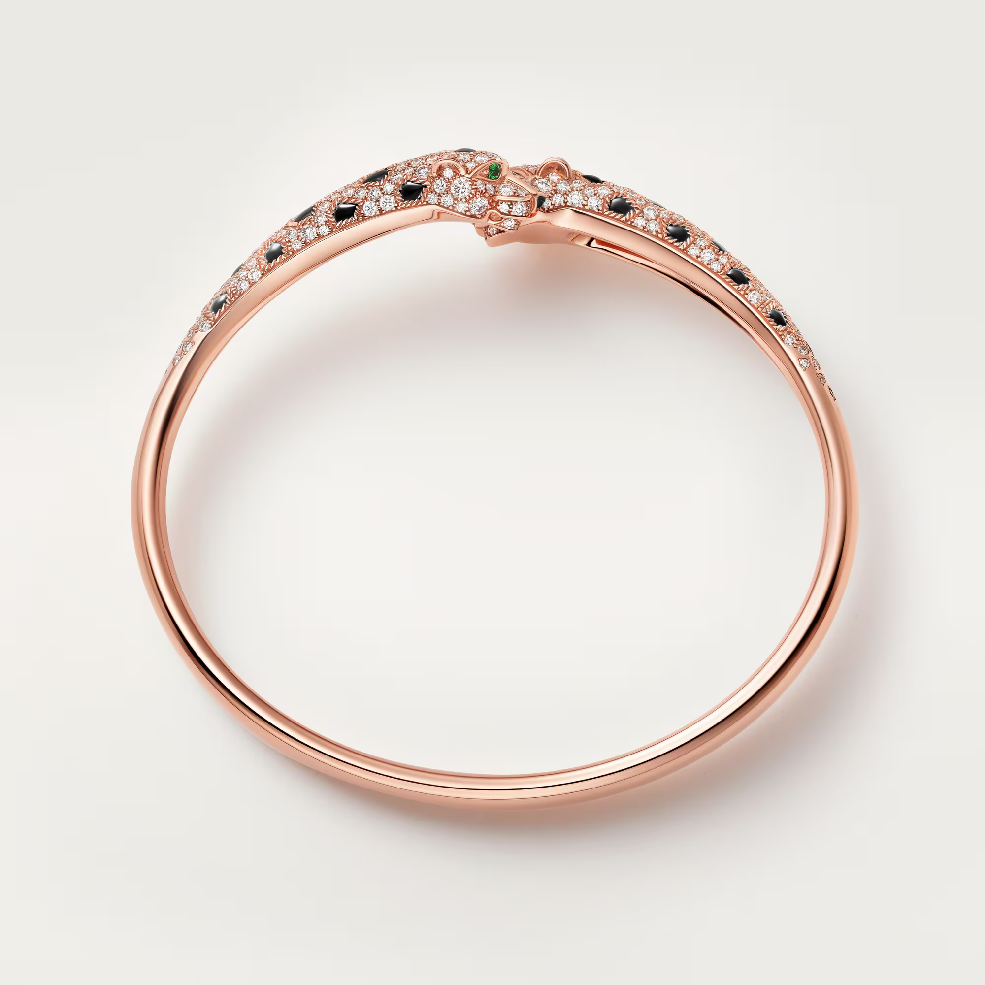 Carty Panther Motif Bracelet, Rose Gold, Small Model, Half-Paved