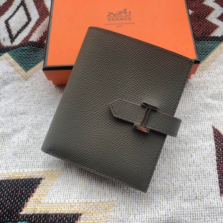 [TOP] HERMES Bearn Short Wallet Epsom 12cmx10cm - Etain - 711 Luxury