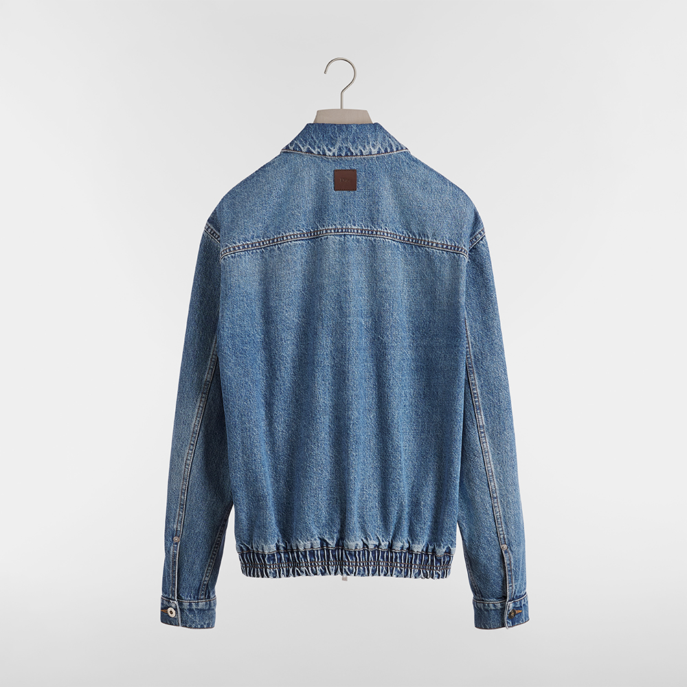 DIOR Zipped Jacket Blue Cotton Twill #389572