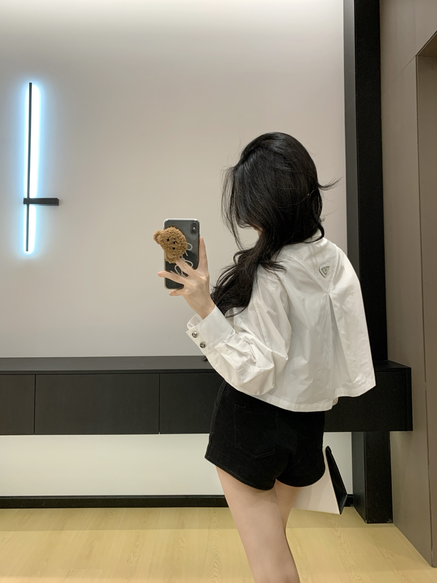 [TOP] PRADA Workwear-Style Short Shirt - White