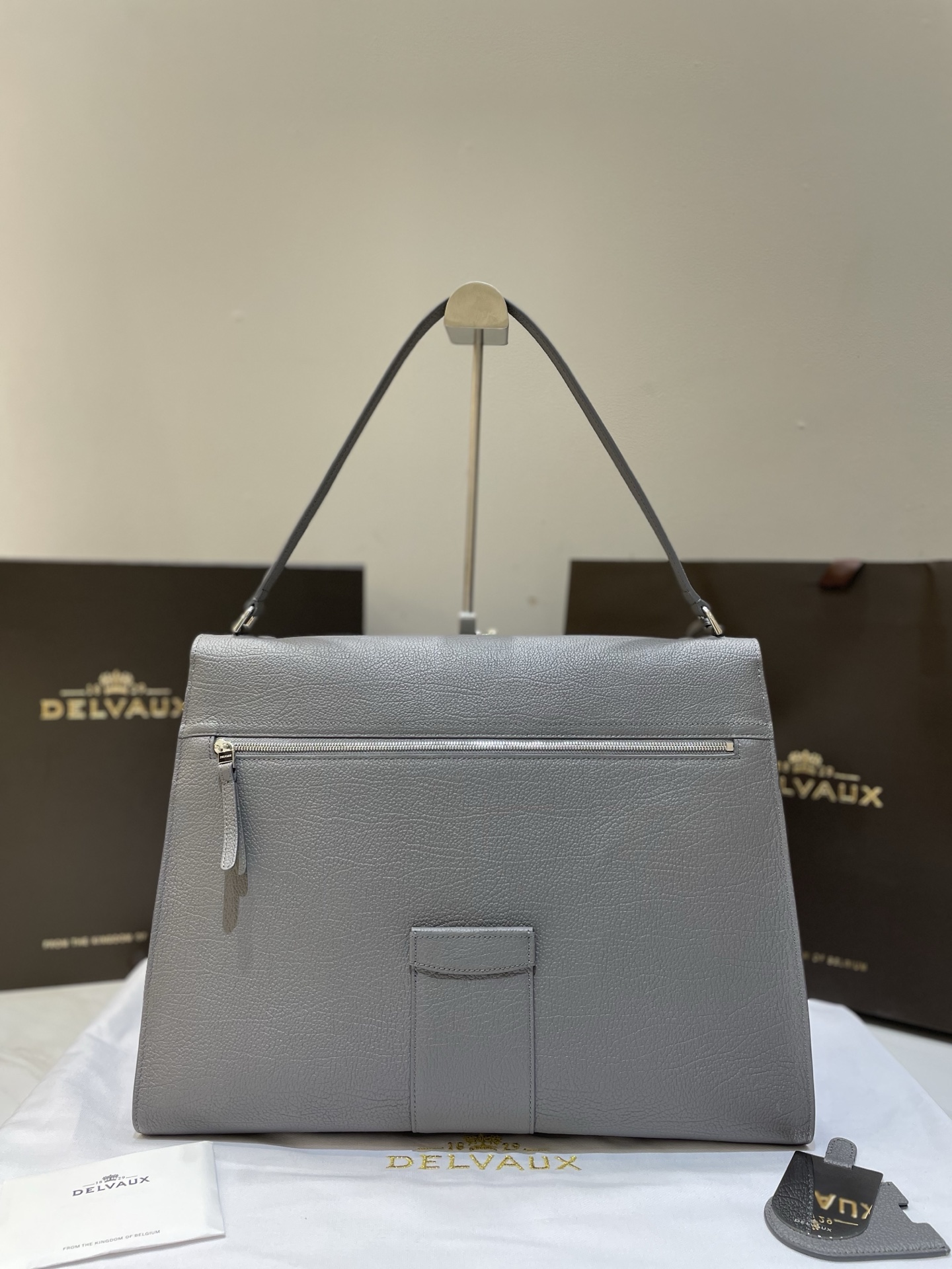 [TOP] Delvaux Tem Bag Cowhide 37.5x28x13.5cm - Gray - 711 Luxury