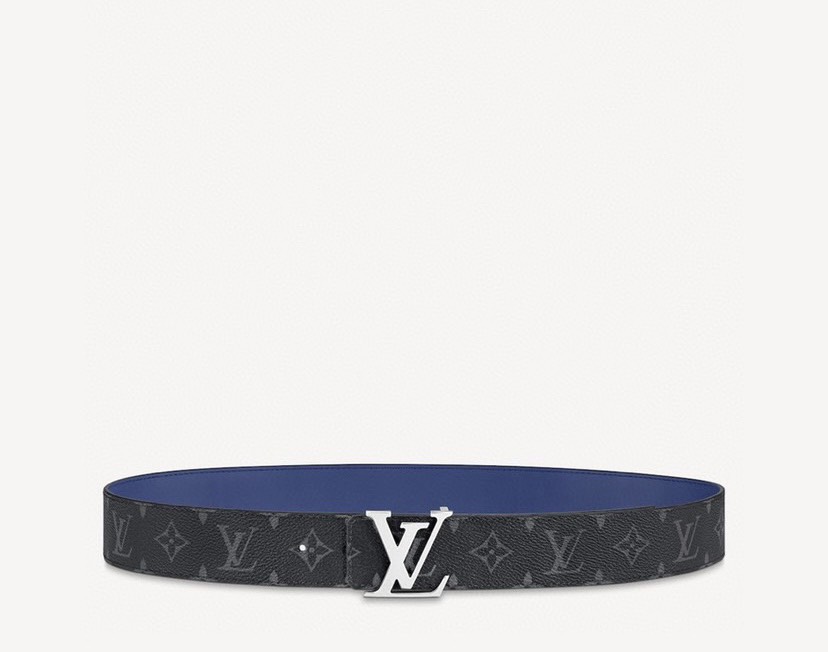 [TOP] Louis Vuitton LV Men's Initiales Belt 4 cm - Black and Blue - 711 Luxury