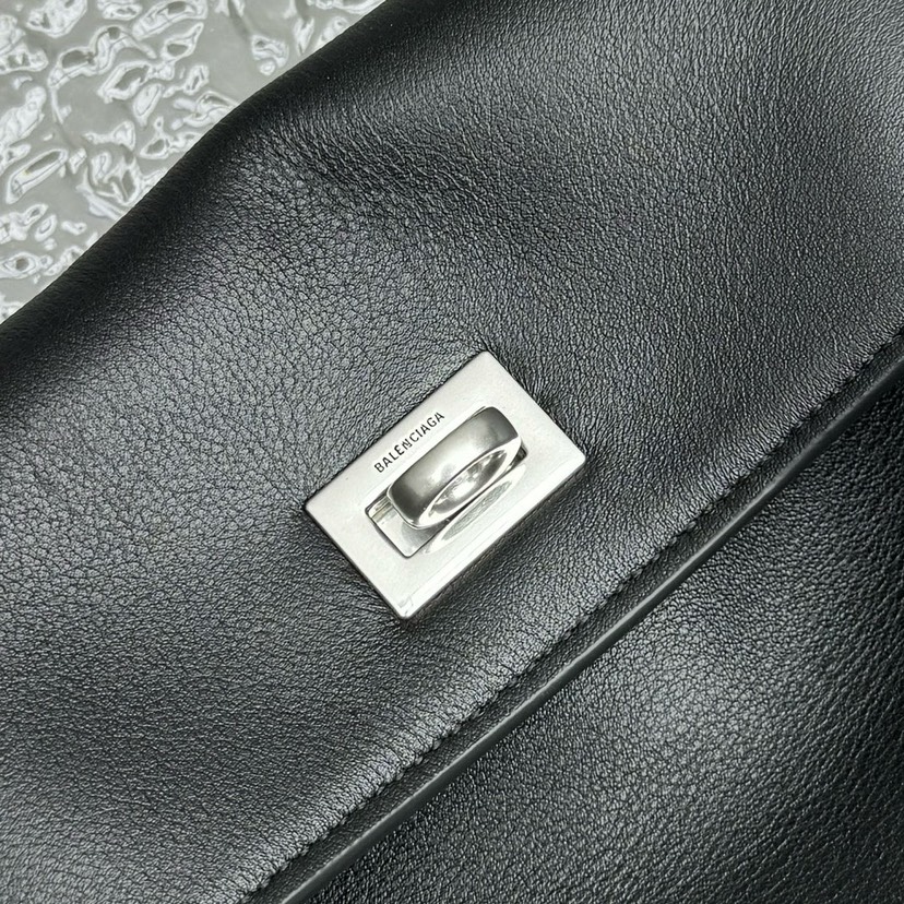 [TOP] BALENCIAGA Rodeo Bag 40x30x13cm - Black & SHW - 711 Luxury