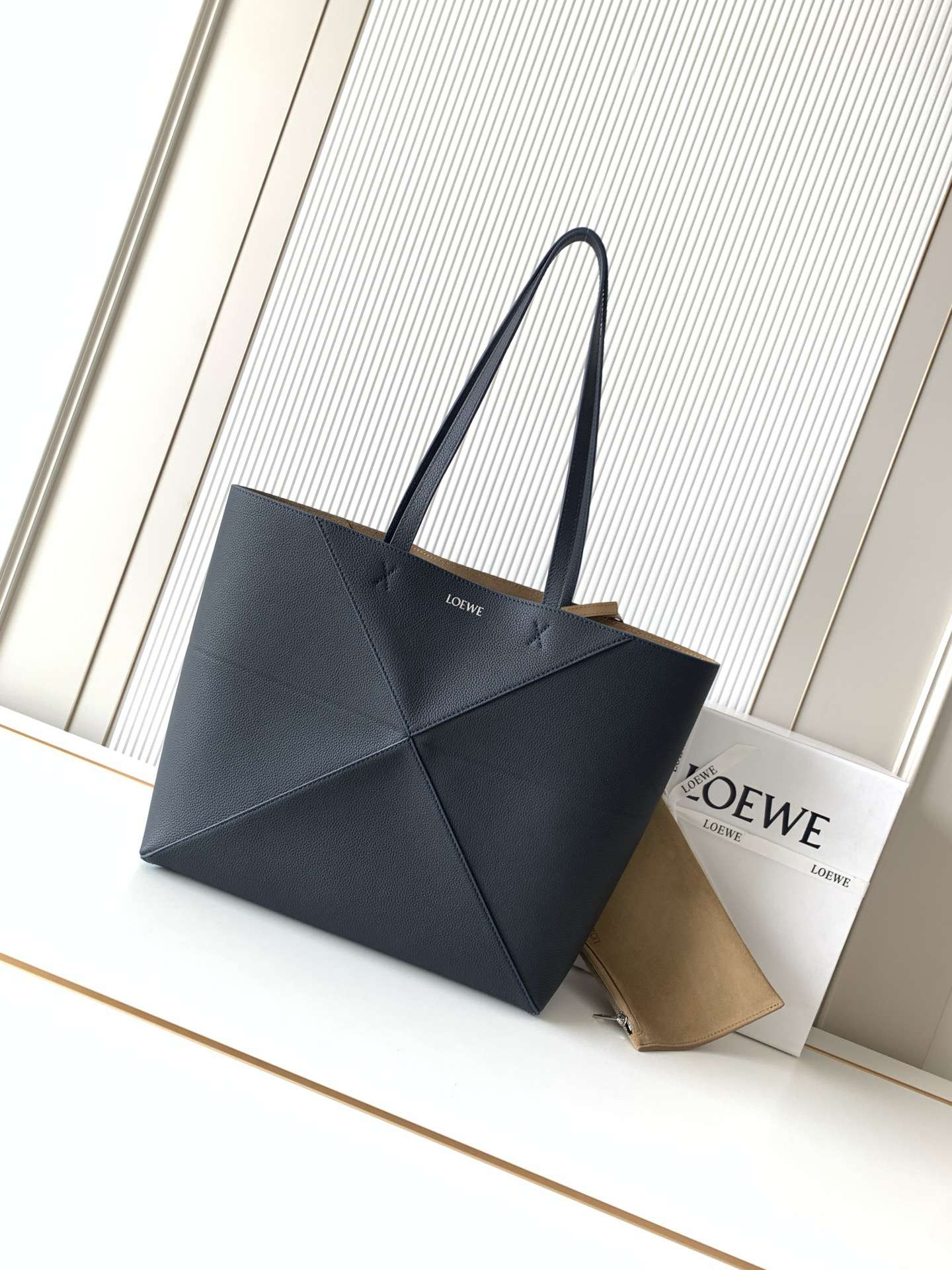 [TOP] LOEWE Puzzle Fold Bag 31.5*29*12.5 CM -  Navy Blue - 711 Luxury
