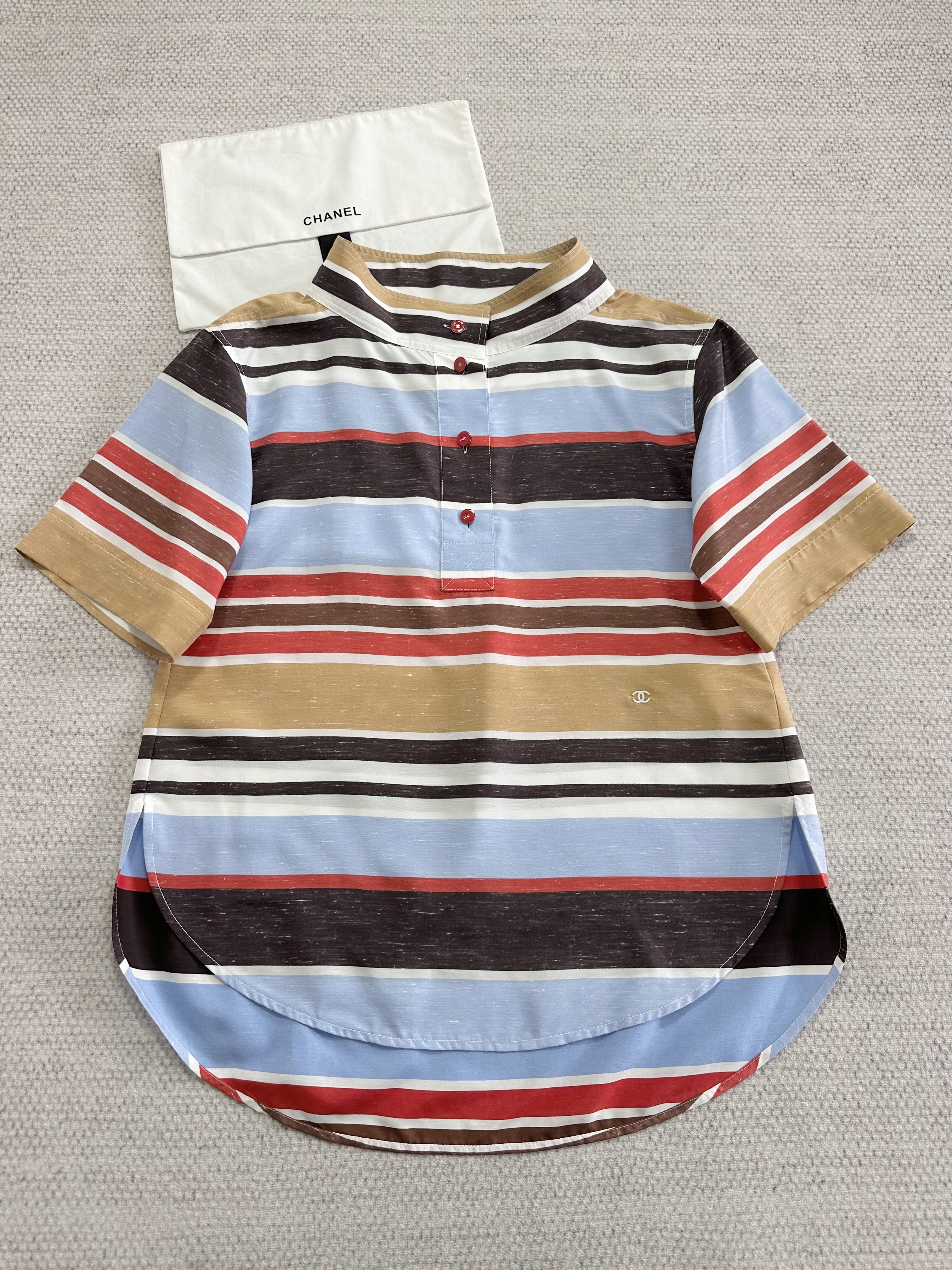 CHANEL Top-Quality Version Top Silk Blue Red Brown Beige White #389440