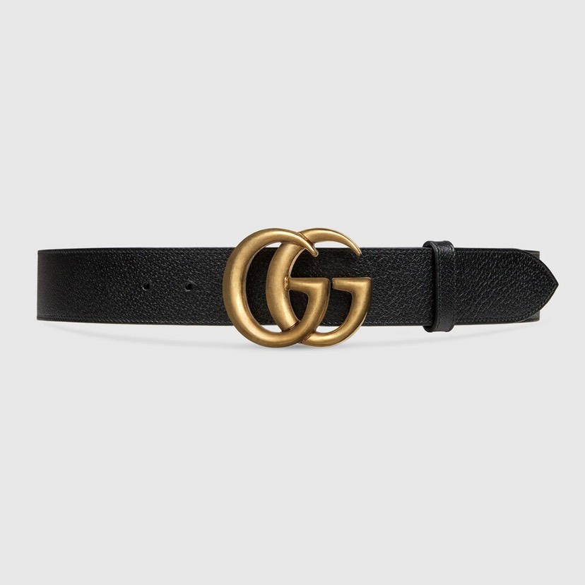 [TOP] GUCCI GG Belt Cowhide 4.0cm - Black - 711 Luxury
