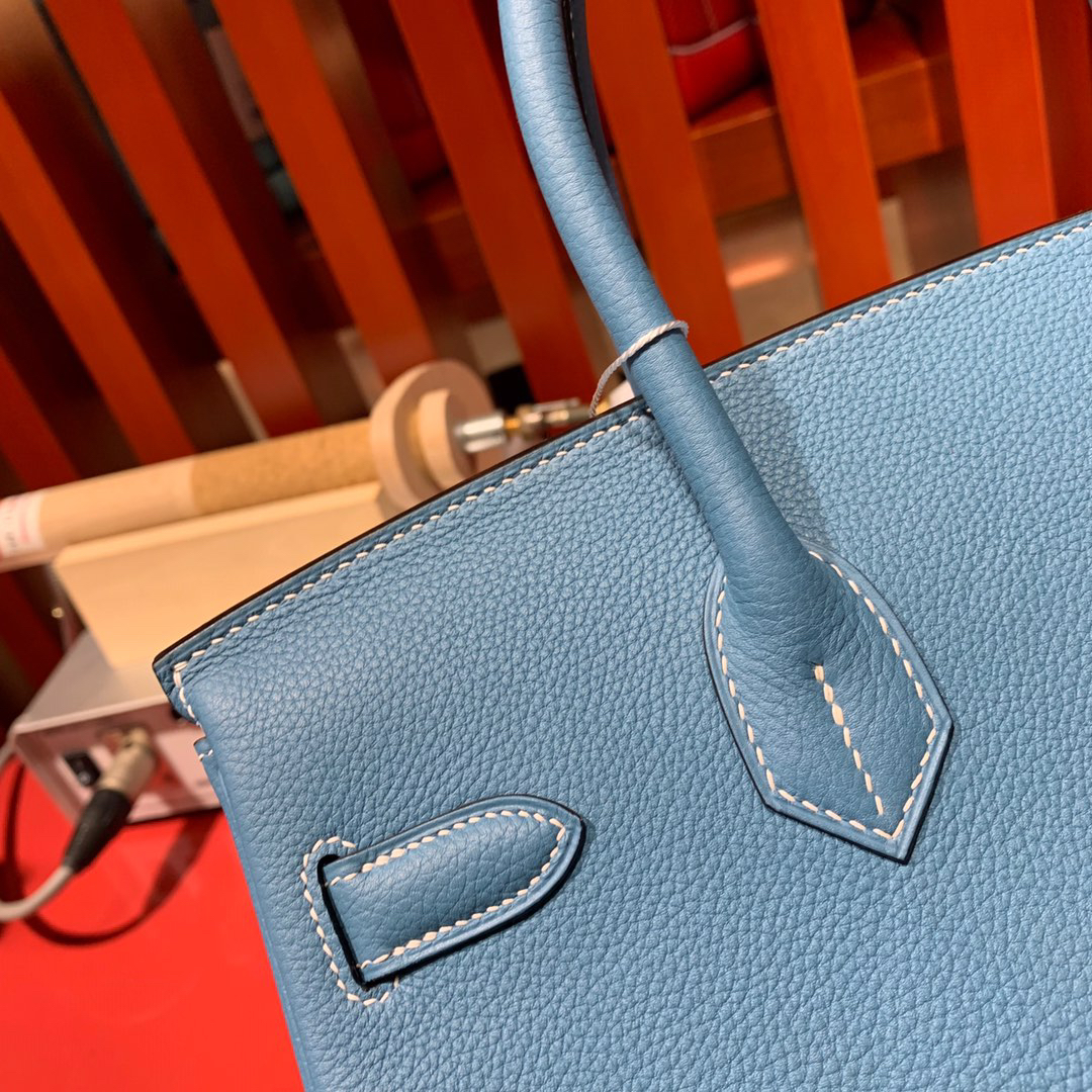 [TOP] HERMES Birkin Togo Leather 30cm - Bleu Jean & GHW