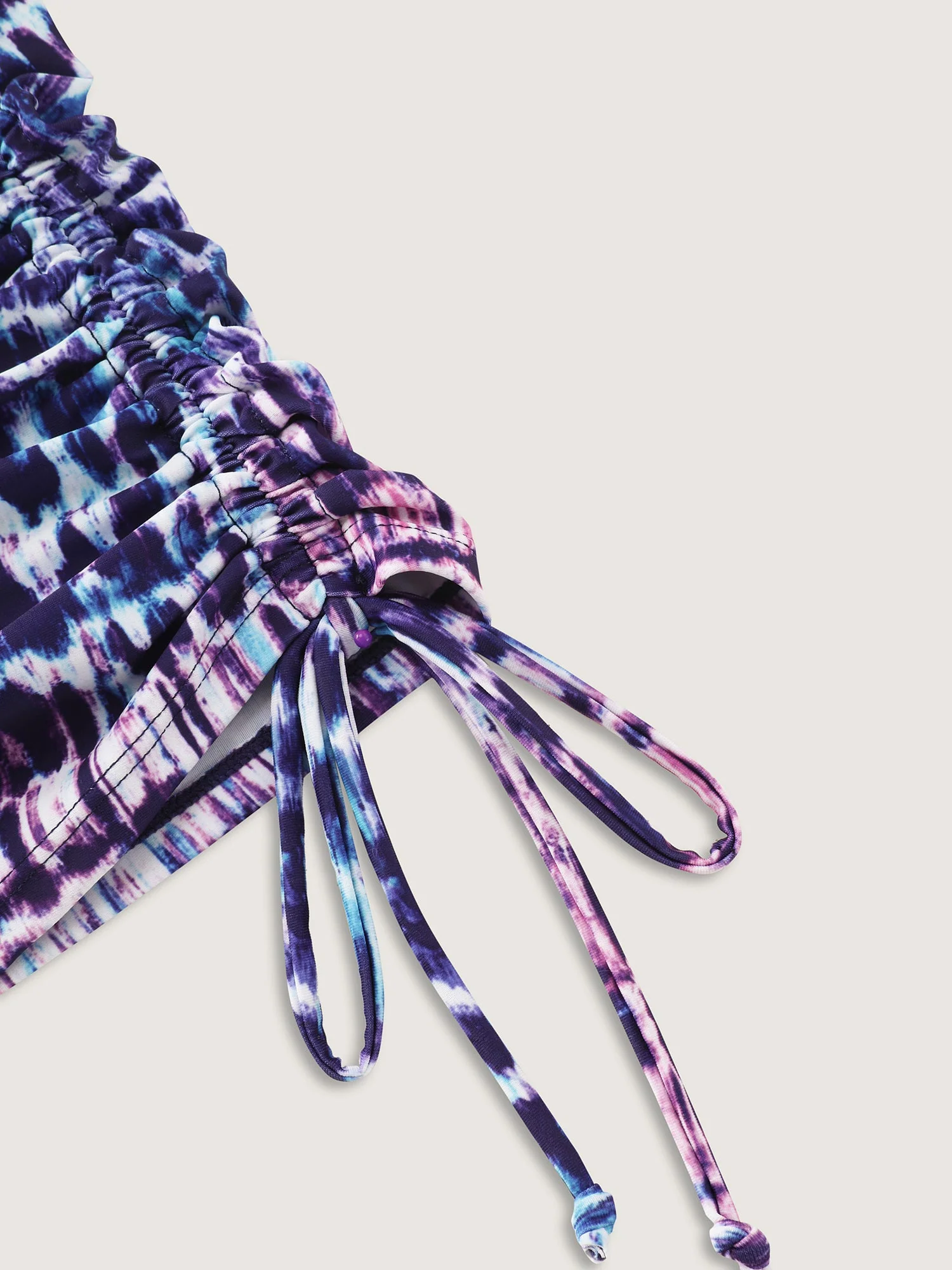 Tie-Dye Effect Scoop Neckline Swim Top