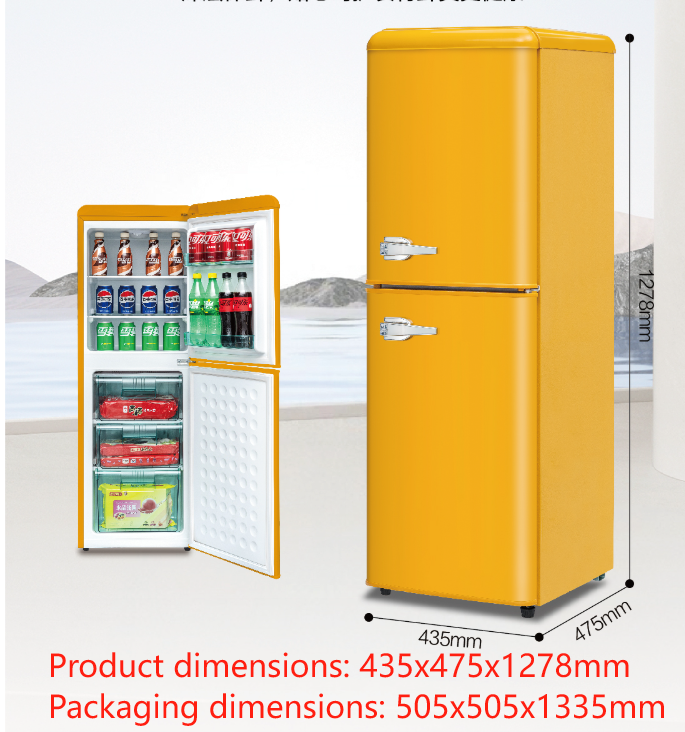 2-Door Retro Refrigerator--0.34CBM