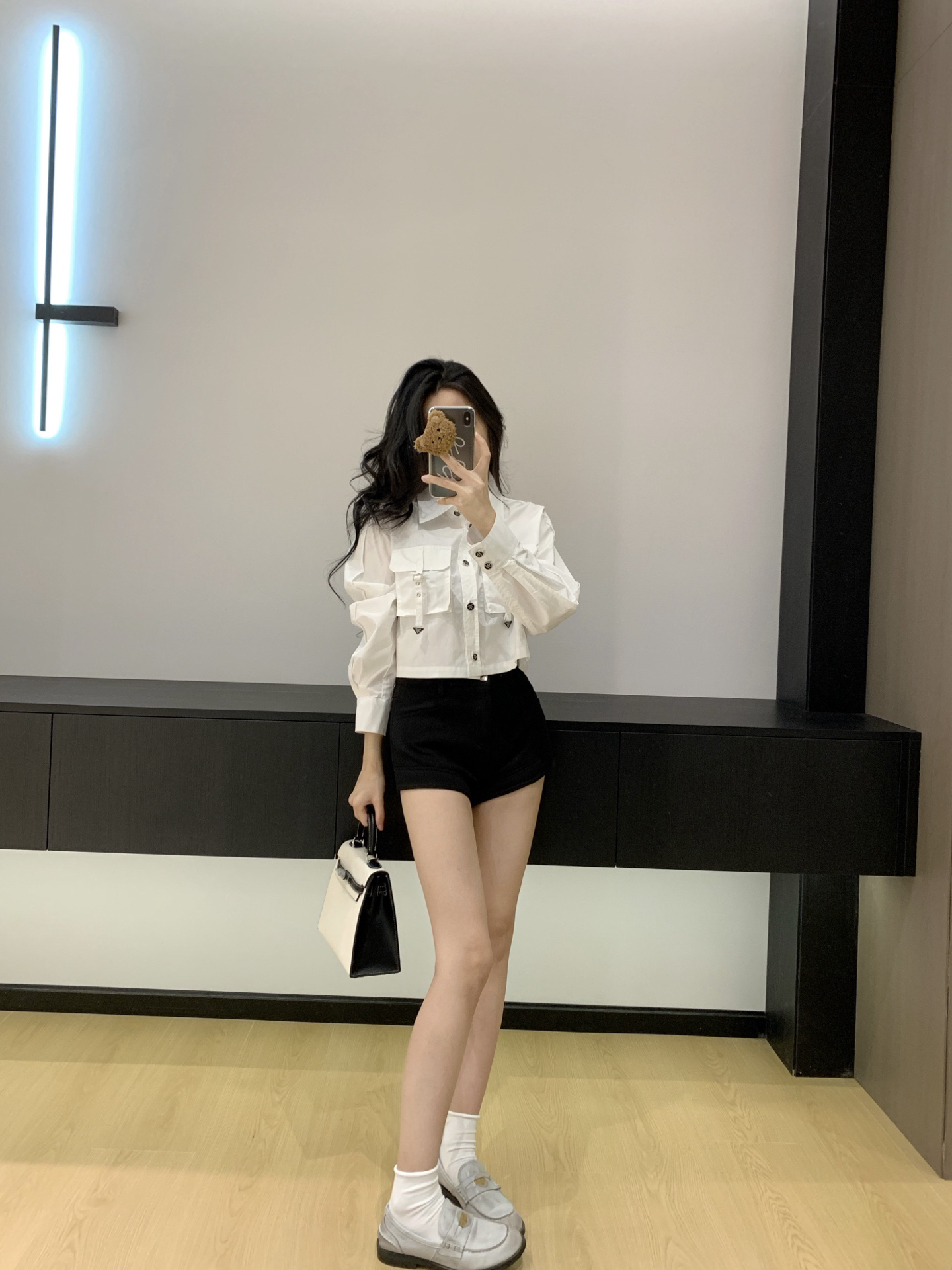 [TOP] PRADA Workwear-Style Short Shirt - White