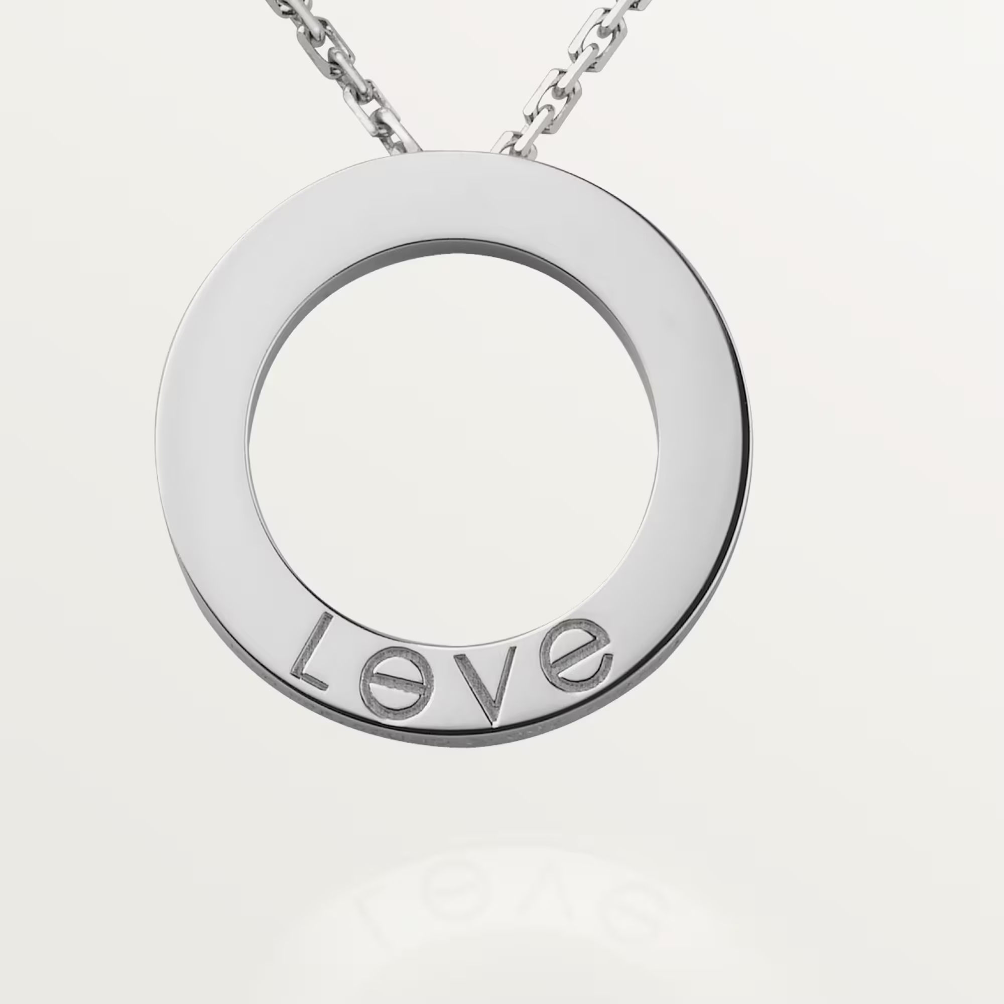 Carty Love Petite Lock Necklace ,White Gold ,3 Moissanite
