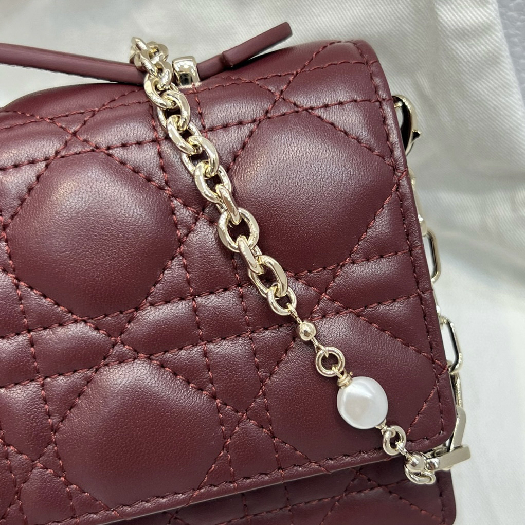[TOP] Christian Dior My Dior Mini Bag Cannage Lambskin 21*11*4.5cm - Cherry Red
