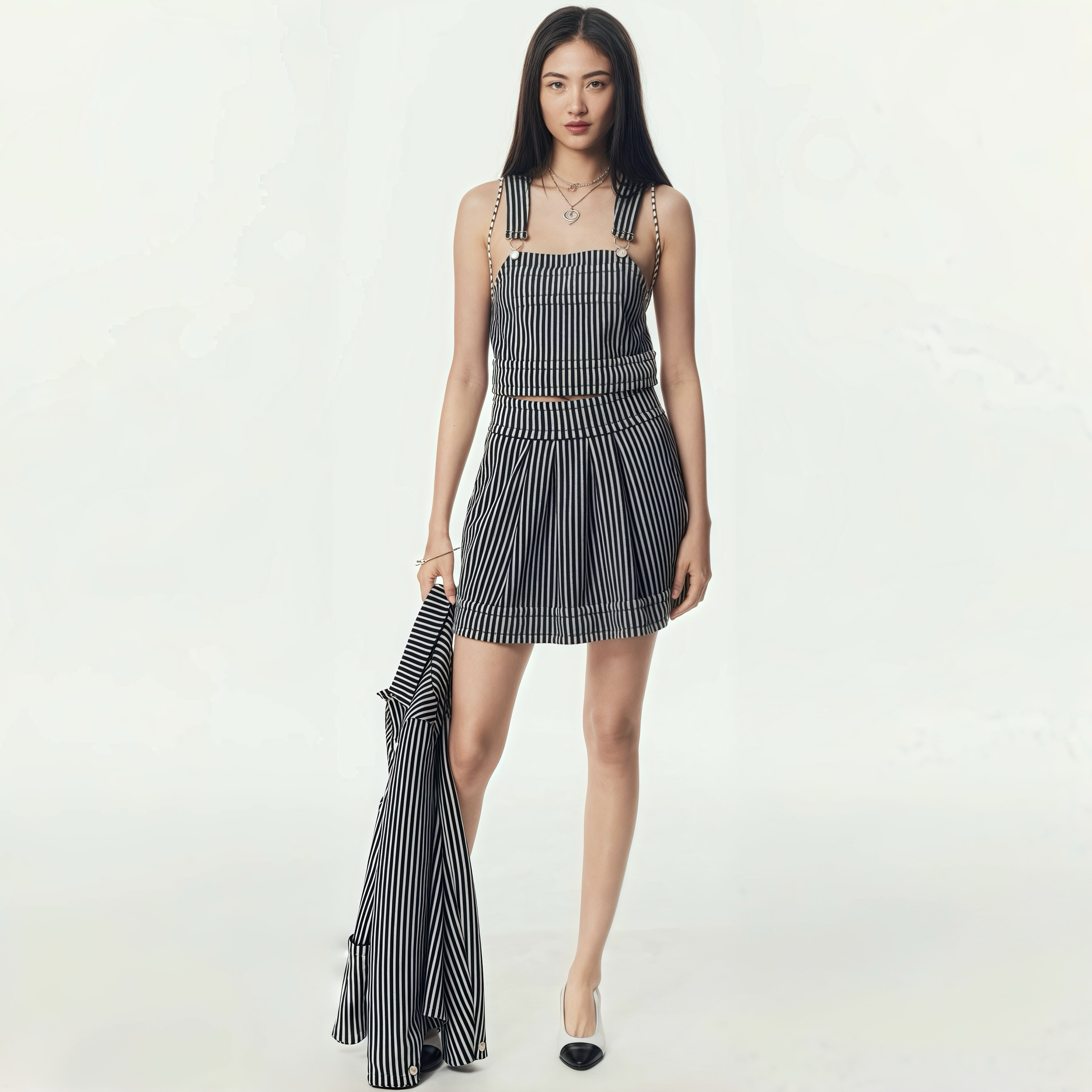 Chanel Top-quality Version Striped Vest Skirt #322850