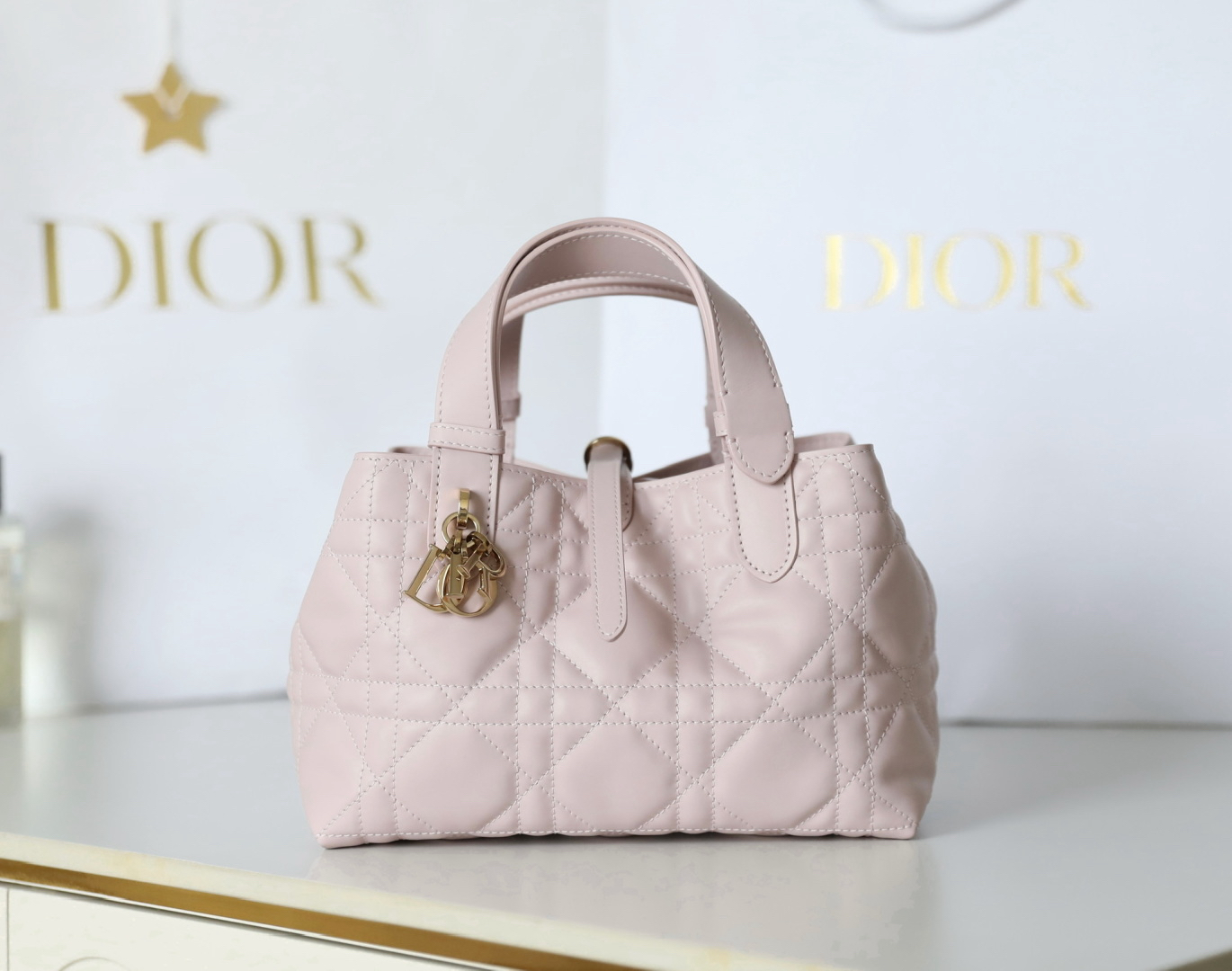 [TOP] Christian Dior Toujours Bag Cowhide 23x14x12cm - Pink - 711 Luxury