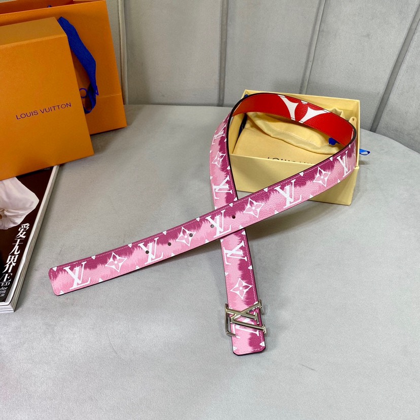 [TOP] Louis Vuitton LV Belt 3cm - Pink - 711 Luxury